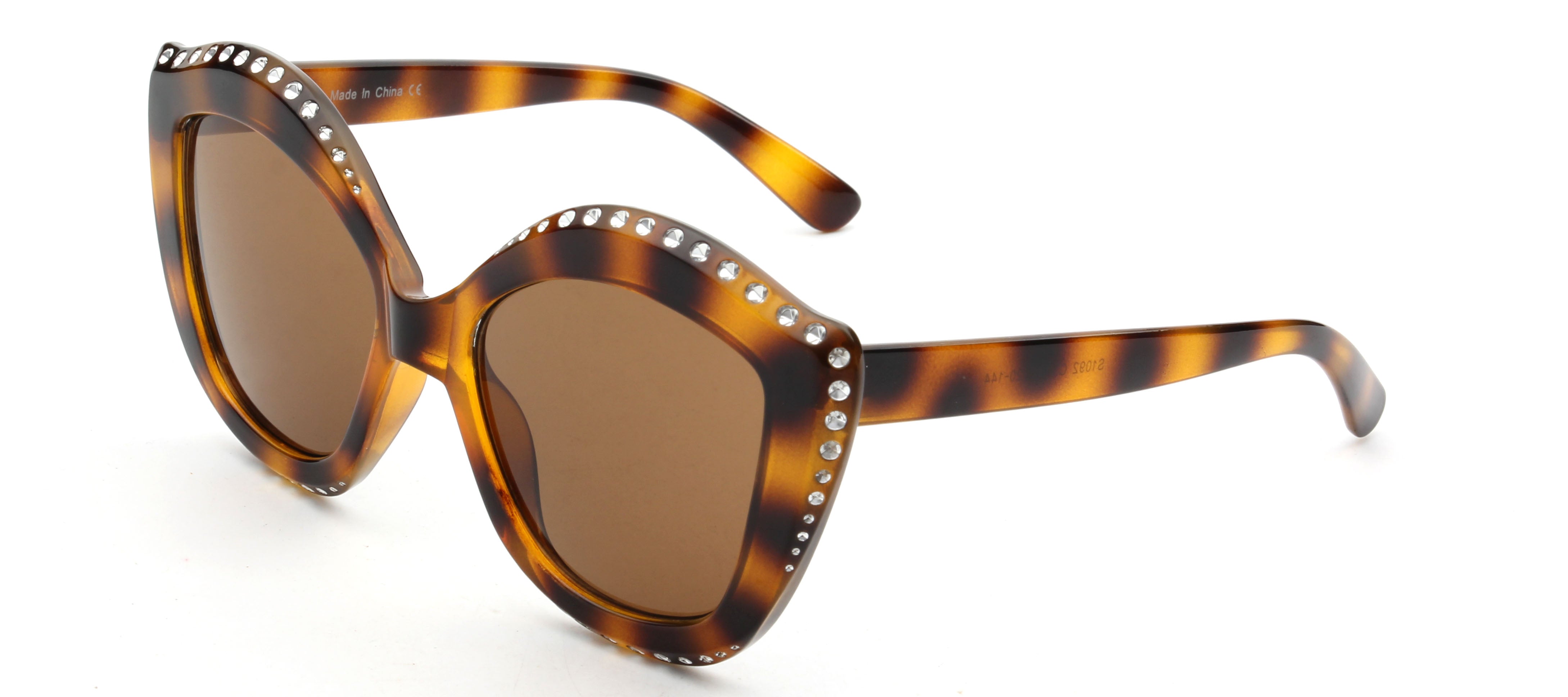 S1092 - Women Oversized Round Cat Eye Fashion Sunglasses Tortoise