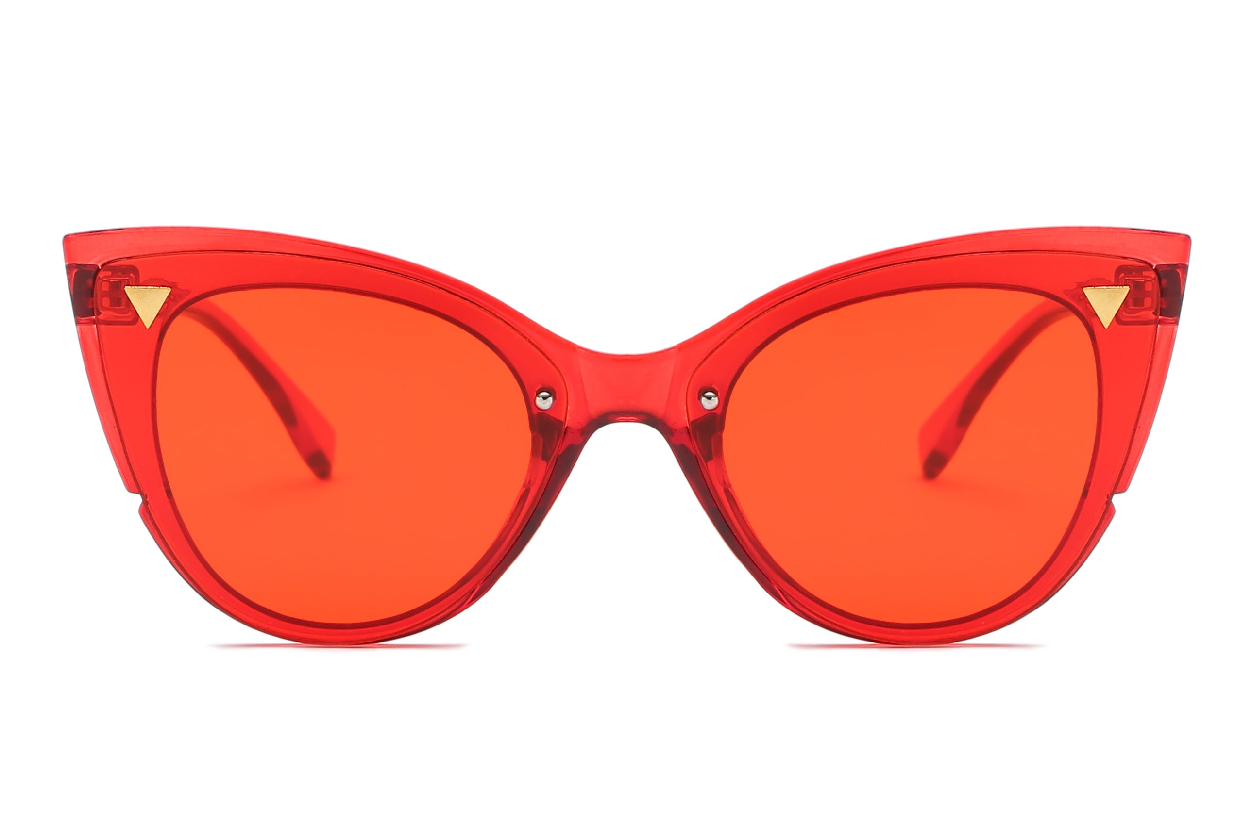 S1098 - Women Retro Fashion Round Cat Eye SUNGLASSES Red