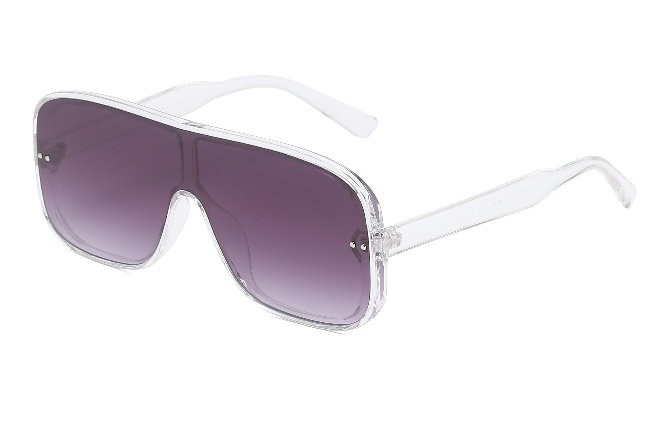 S2027 - Women Flat Top Square Fashion SUNGLASSES Gradient Purple