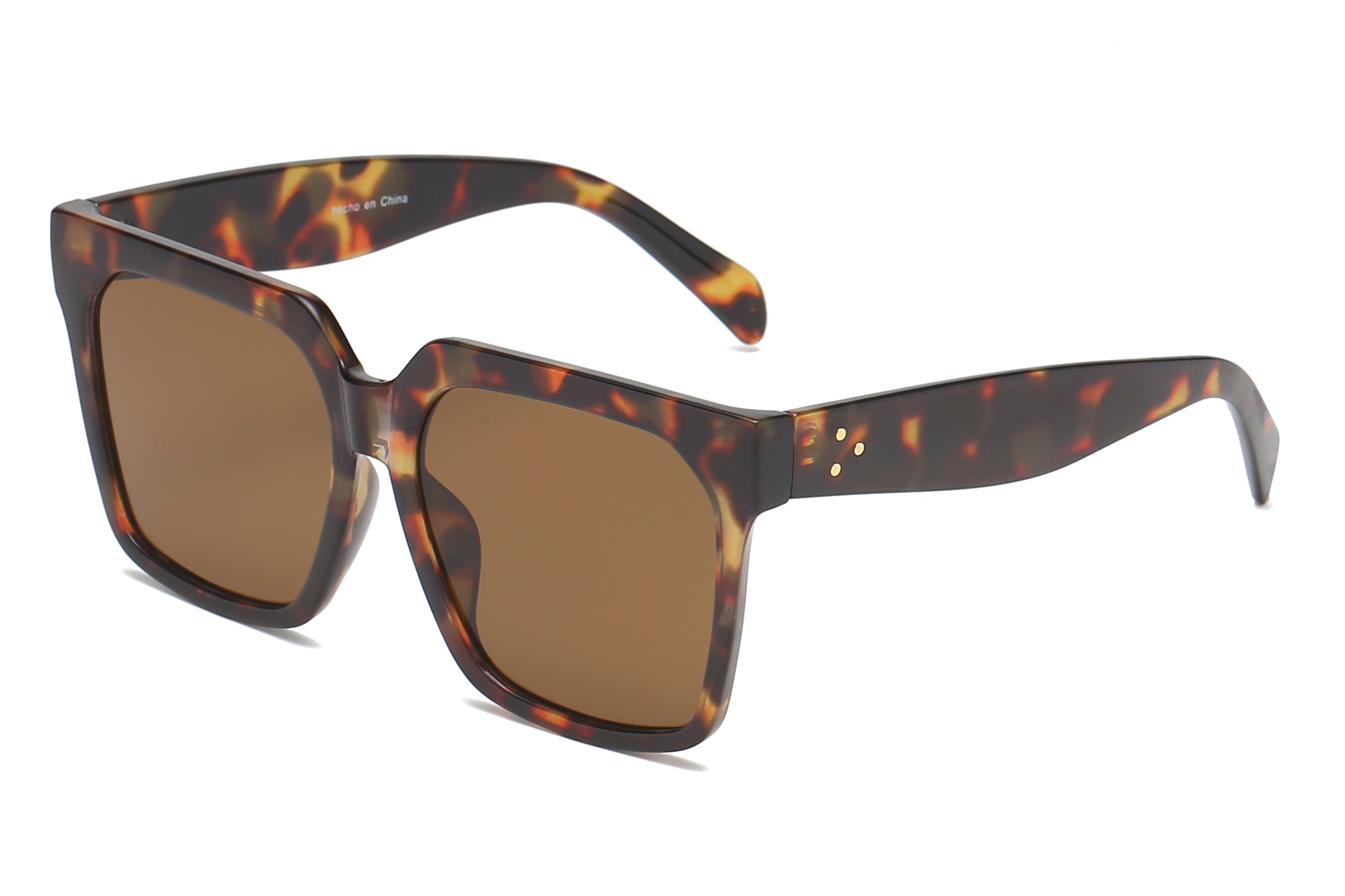 S1133 - Flat Top Square Unisex Fashion SUNGLASSES Desert Tortoise