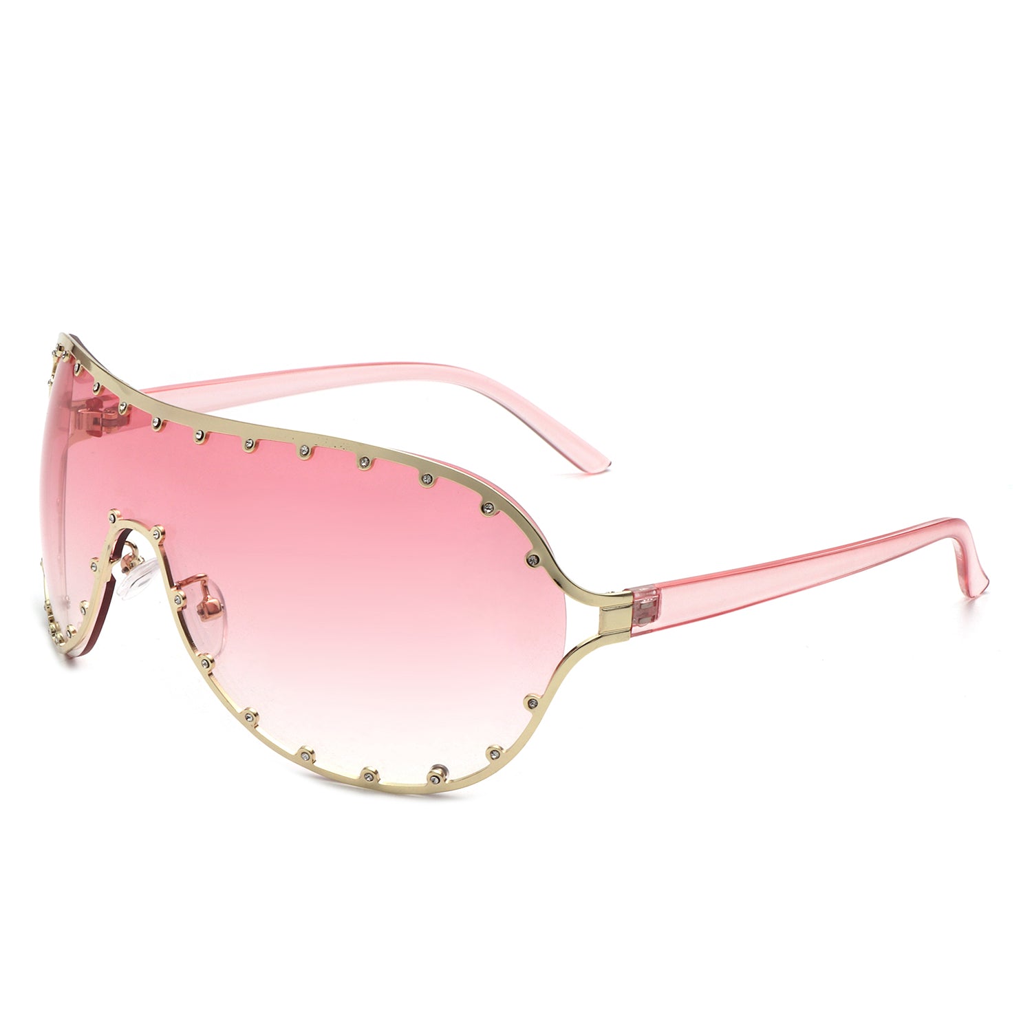 Oversize Rhinestone Design Fashion Women Aviator Wholesale Sunglasses by IRIS FASHION SUNGLASSES