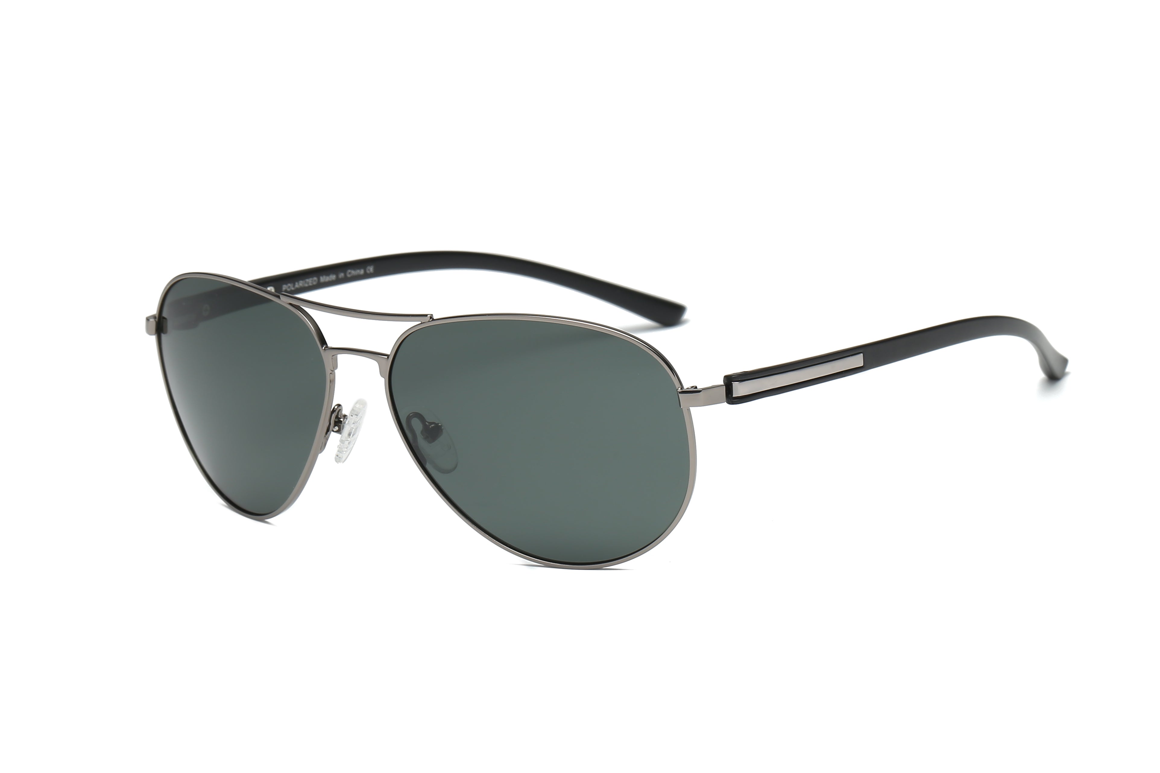 P4001 - Classic Polarized Aviator Sunglasses Silver/Olive