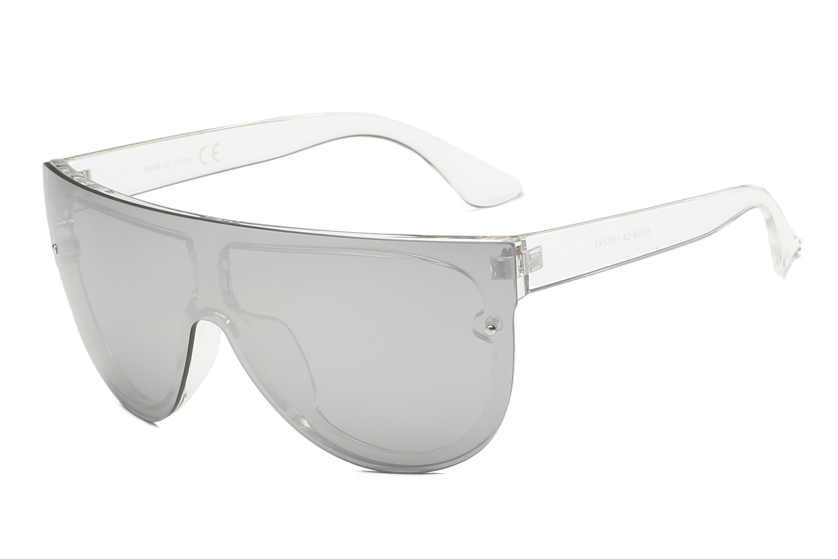 S1055 - Oversize Mirrored Aviator Sunglasses Grey