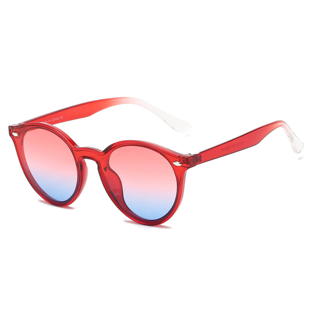 S1100 - Unisex Fashion Retro Round SUNGLASSES Red