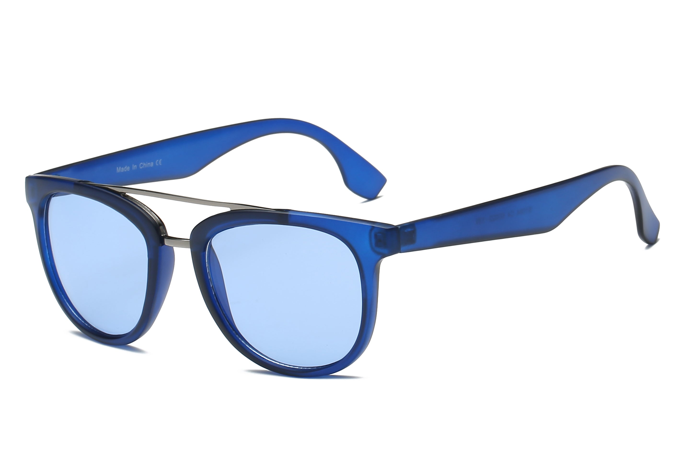 S1064 - Classic Round Brow-Bar Fashion SUNGLASSES Blue