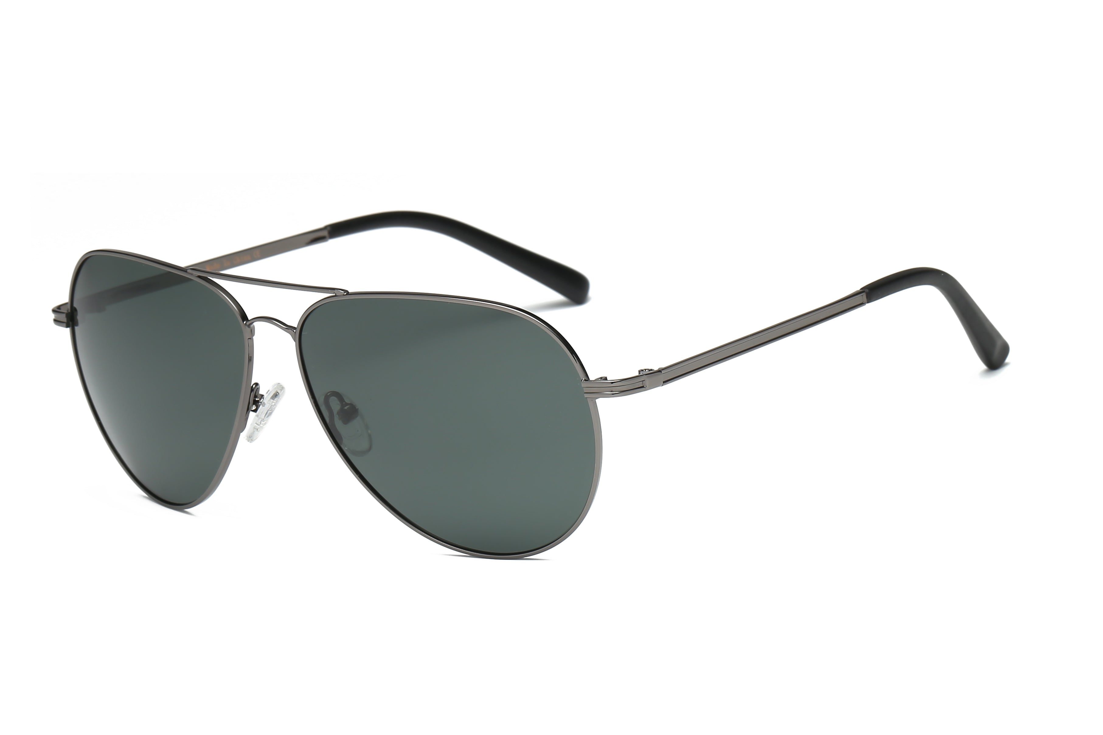 P4004 - Metal Classic POLARIZED Aviator SUNGLASSES Olive/Silver