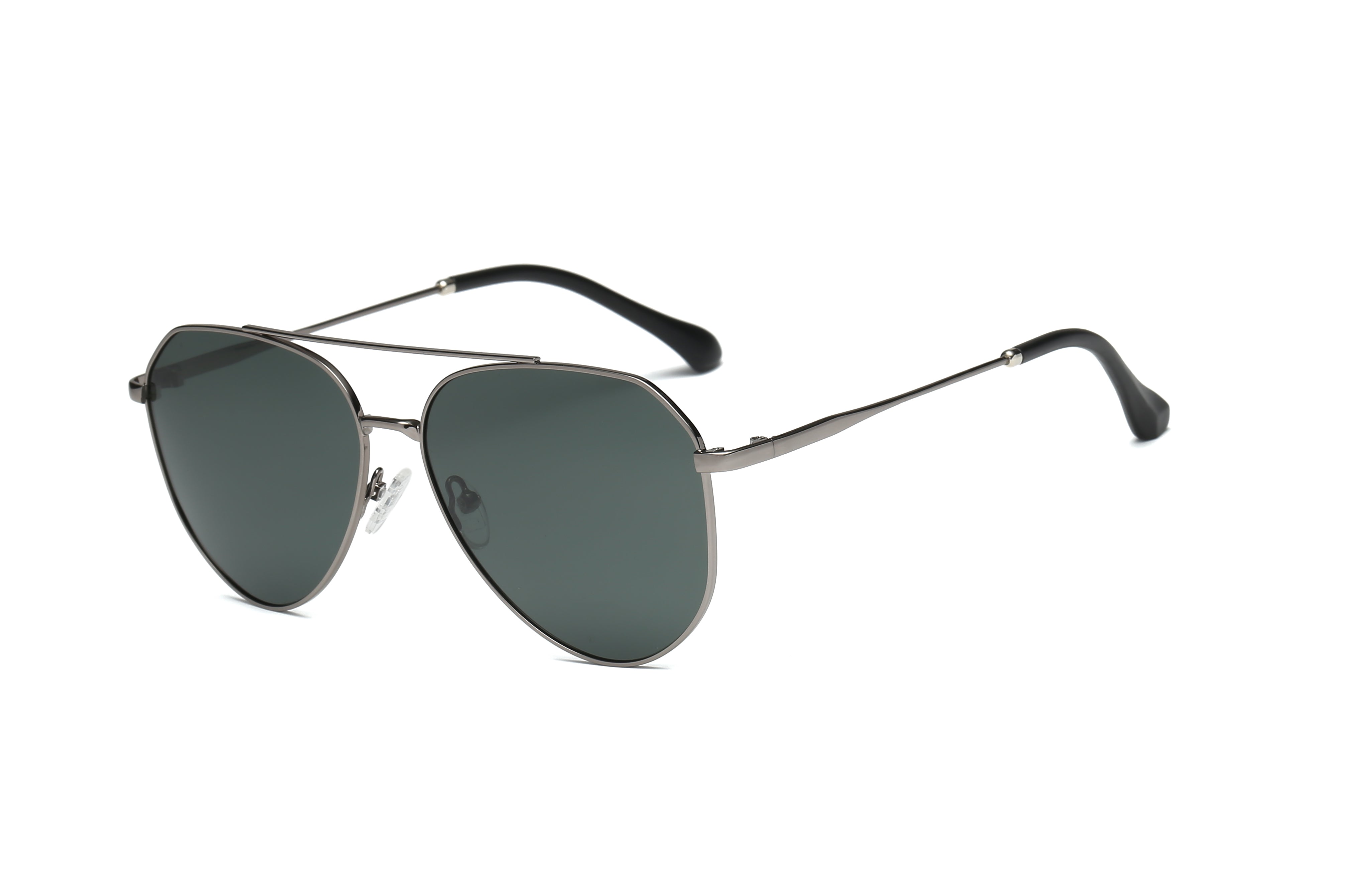 P4007 - MEN Polarized Classic Aviator SUNGLASSES Olive/Silver