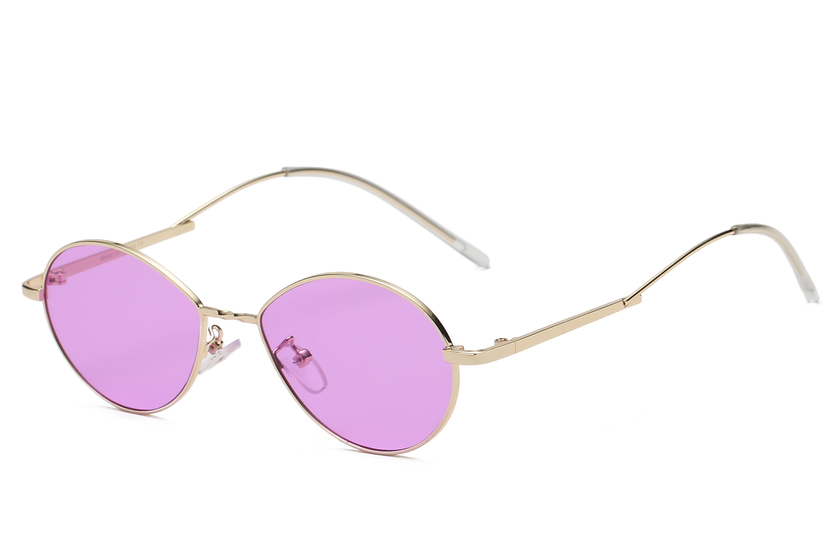 S3009 - Small Retro Vintage Metal Round Sunglasses Purple