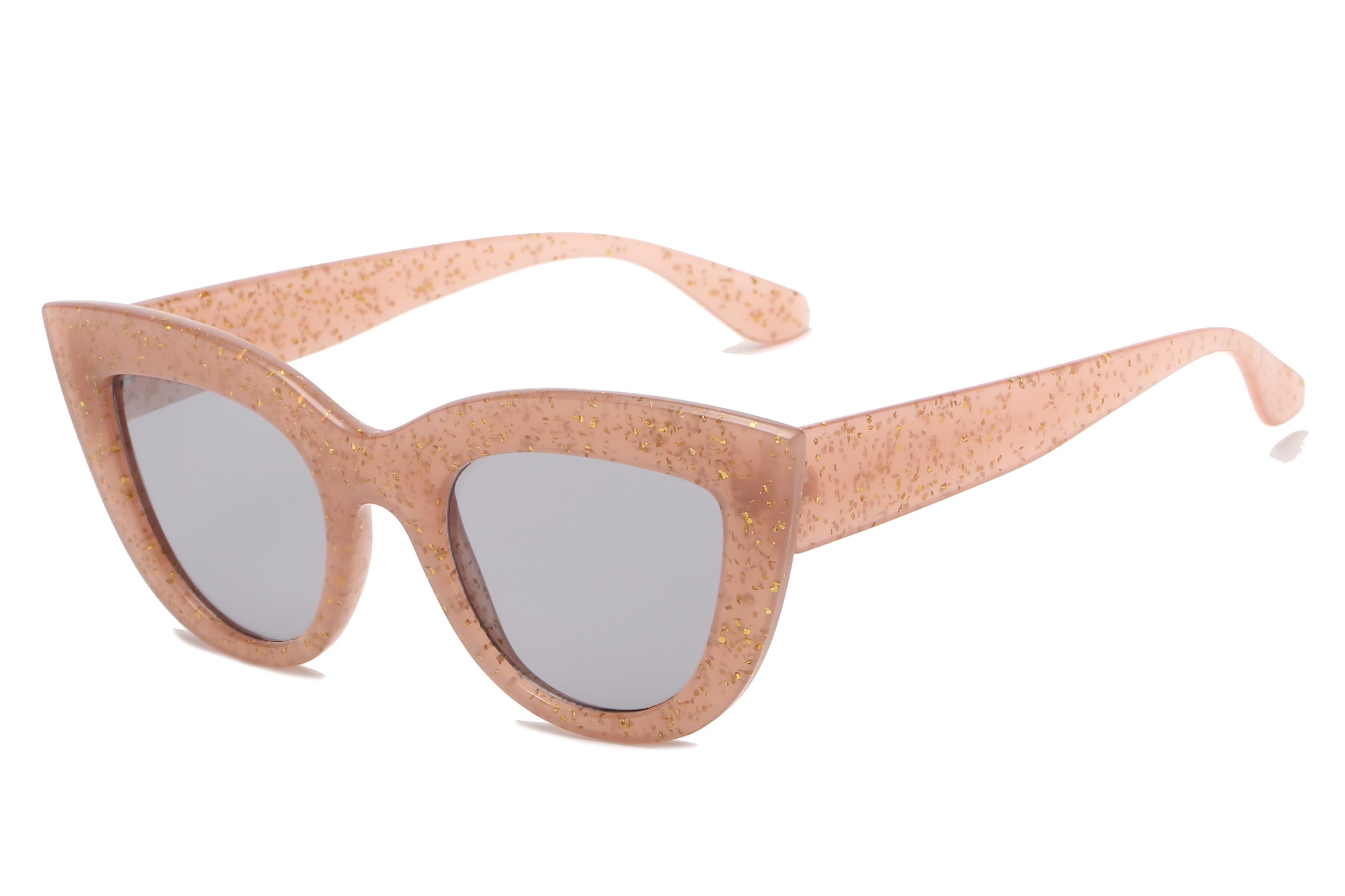 S1088 - Women Round Cat Eye SUNGLASSES Tan