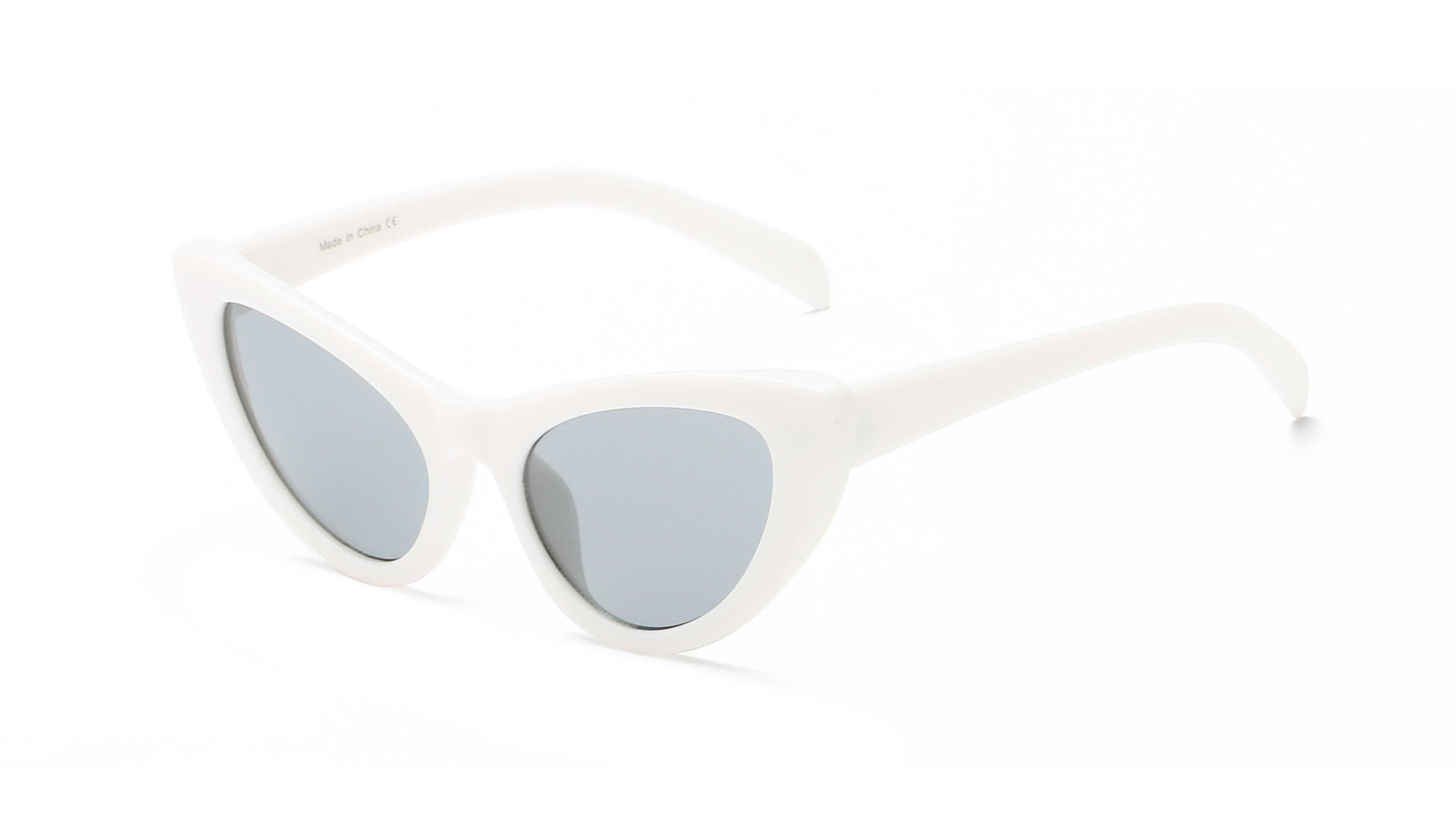 S1091 - Women Cat Eye Retro High Pointed FASHION SUNGLASSES White