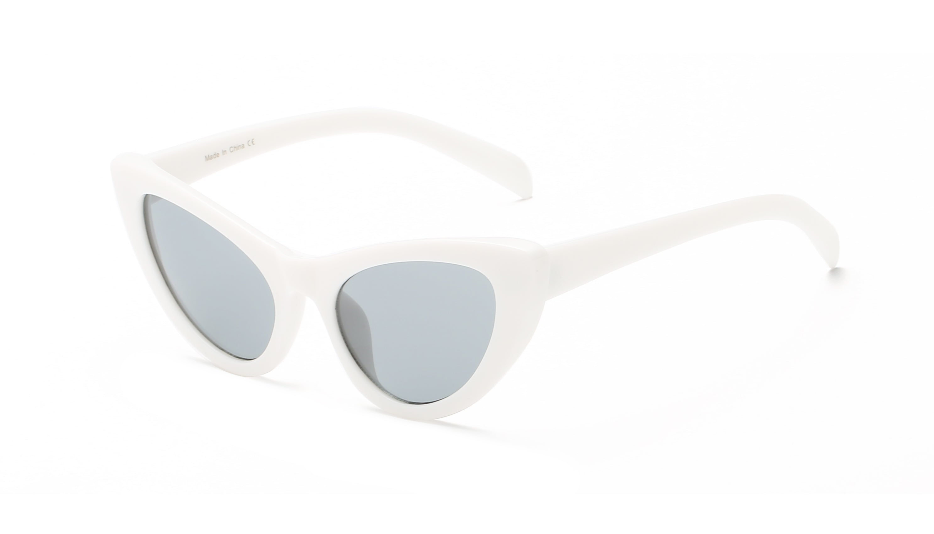 S1091 - Women Cat Eye Retro High Pointed Fashion SUNGLASSES White