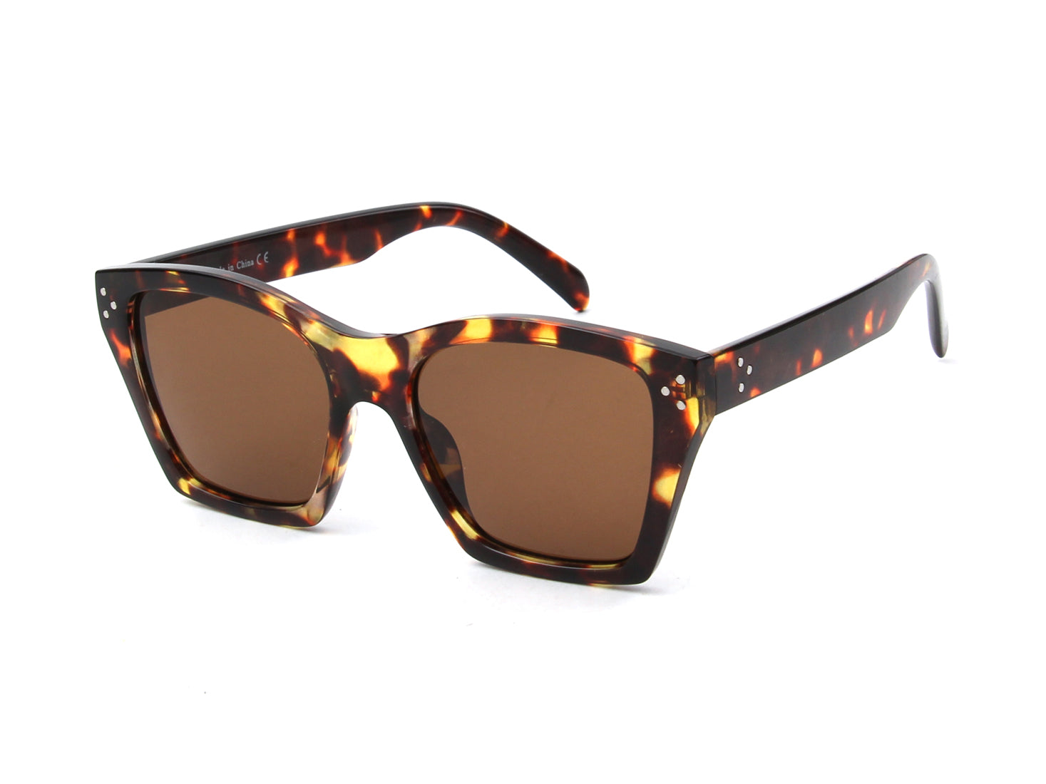 S1151 - Retro Cat Eye Square Fashion Sunglasses Tortoise/Brown