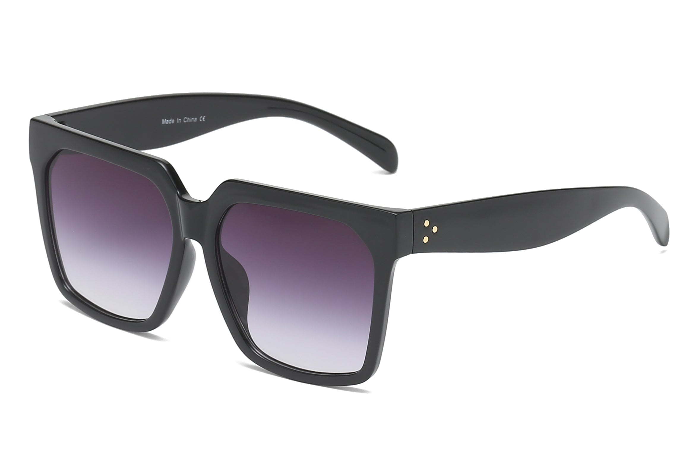 S1133 - Flat Top Square Unisex Fashion Sunglasses Gradient Purple