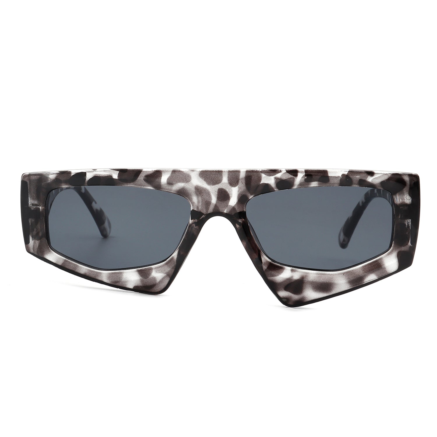 HS1094 - Rectangle Irregular Chunky Retro Geometric SUNGLASSES