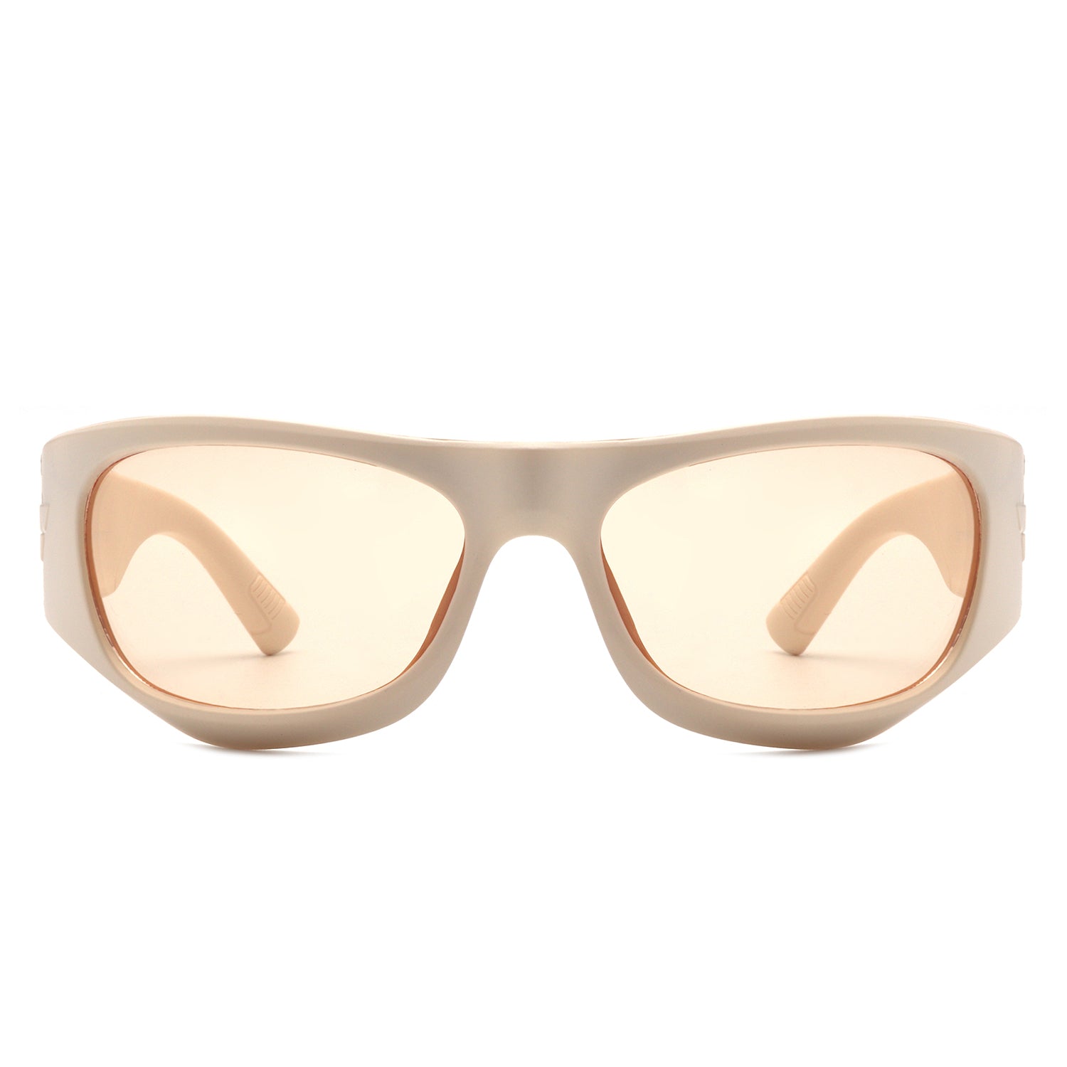 HS1190 - Geometric Wrap Around Tinted Fashion Square Wholesale Sunglasses