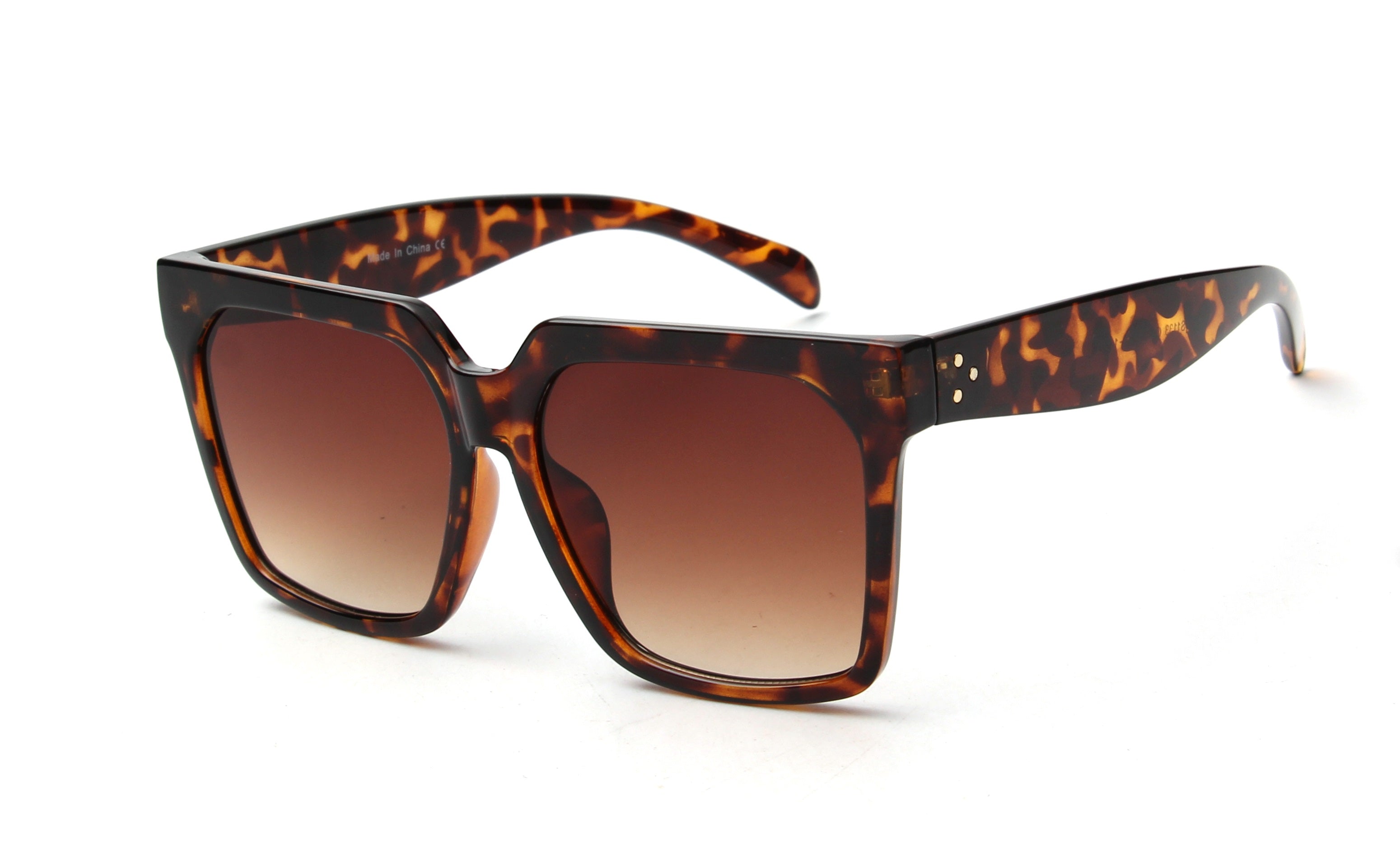 S1133 - Flat Top Square Unisex FASHION SUNGLASSES Tortoise