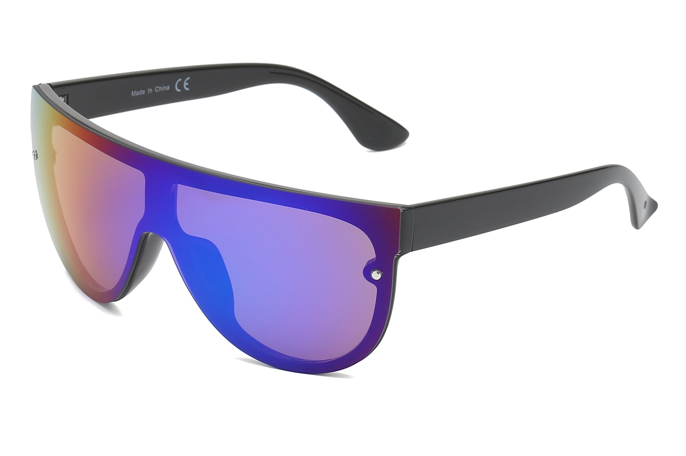 S1055 - Oversize Mirrored Aviator Sunglasses Purple
