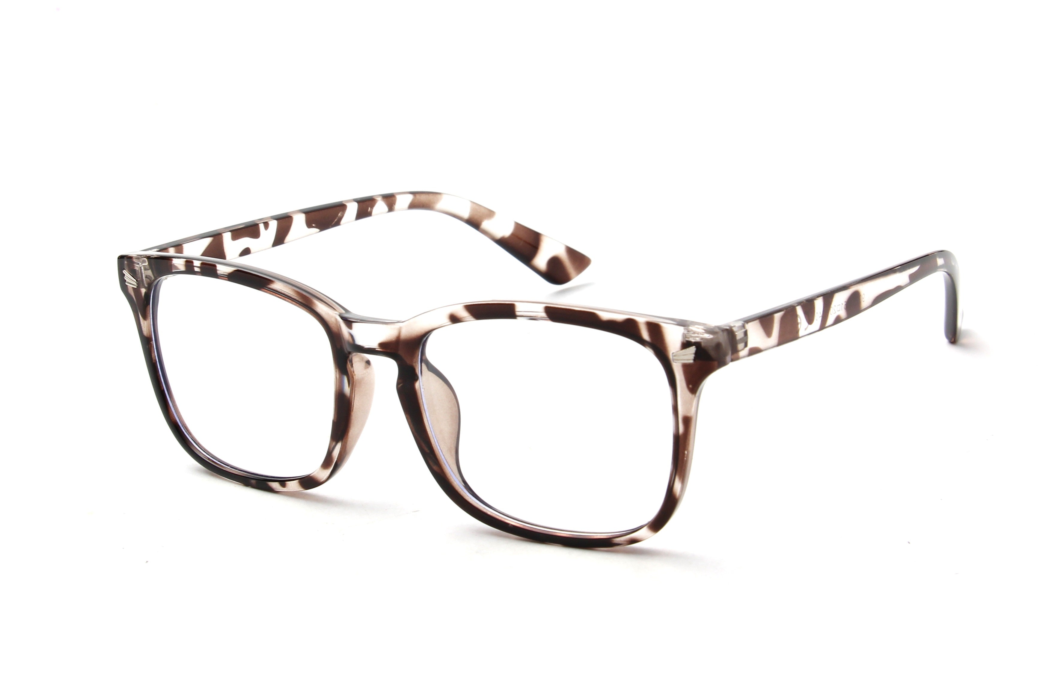 S1149 - Classic Rectangle Horn Rimmed Blue Light Blocker GLASSES Tortoise