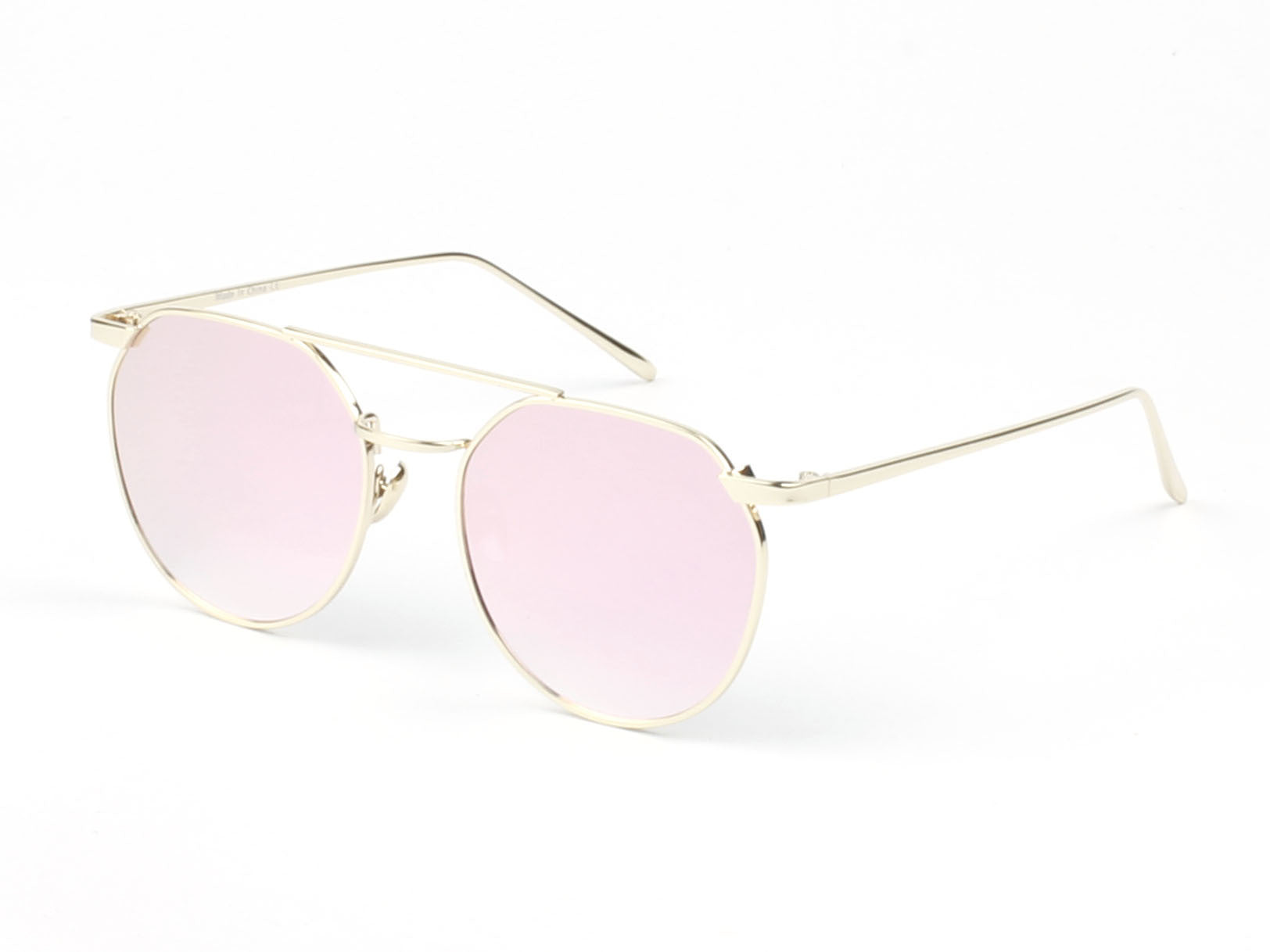 D63 - VINTAGE Round Mirrored Flat Lens Sunglasses Pink