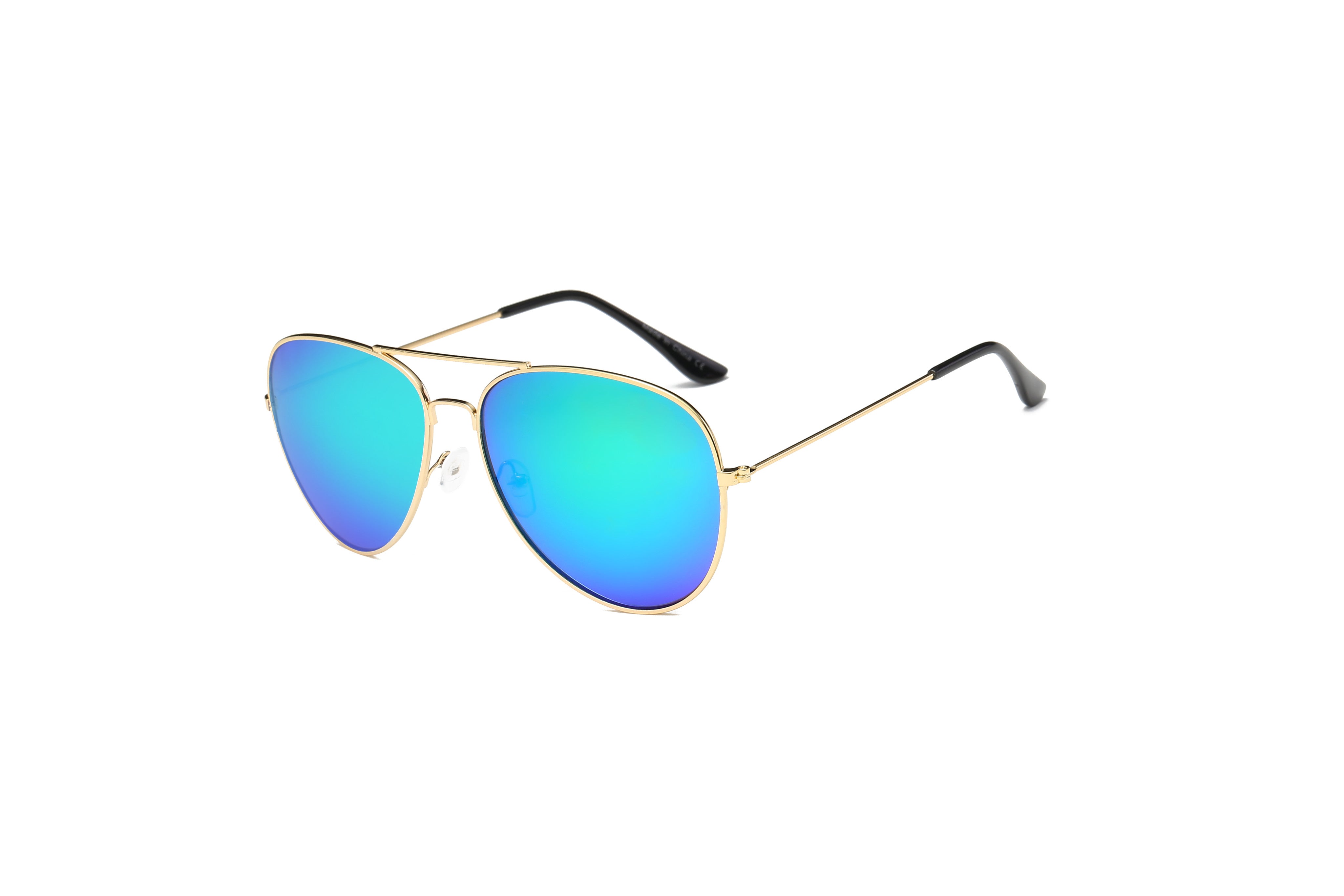 S1011 - Classic Aviator Fashion Sunglasses GOLD/PurpleGreen