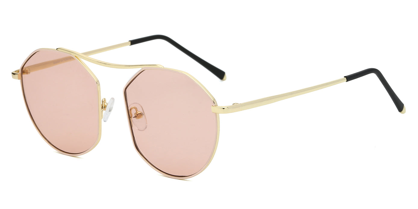 S2035 - Women Round Tinted Lens SUNGLASSES Dust Rose