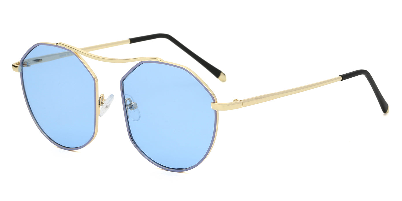 S2035 - Women Round Tinted Lens SUNGLASSES Blue