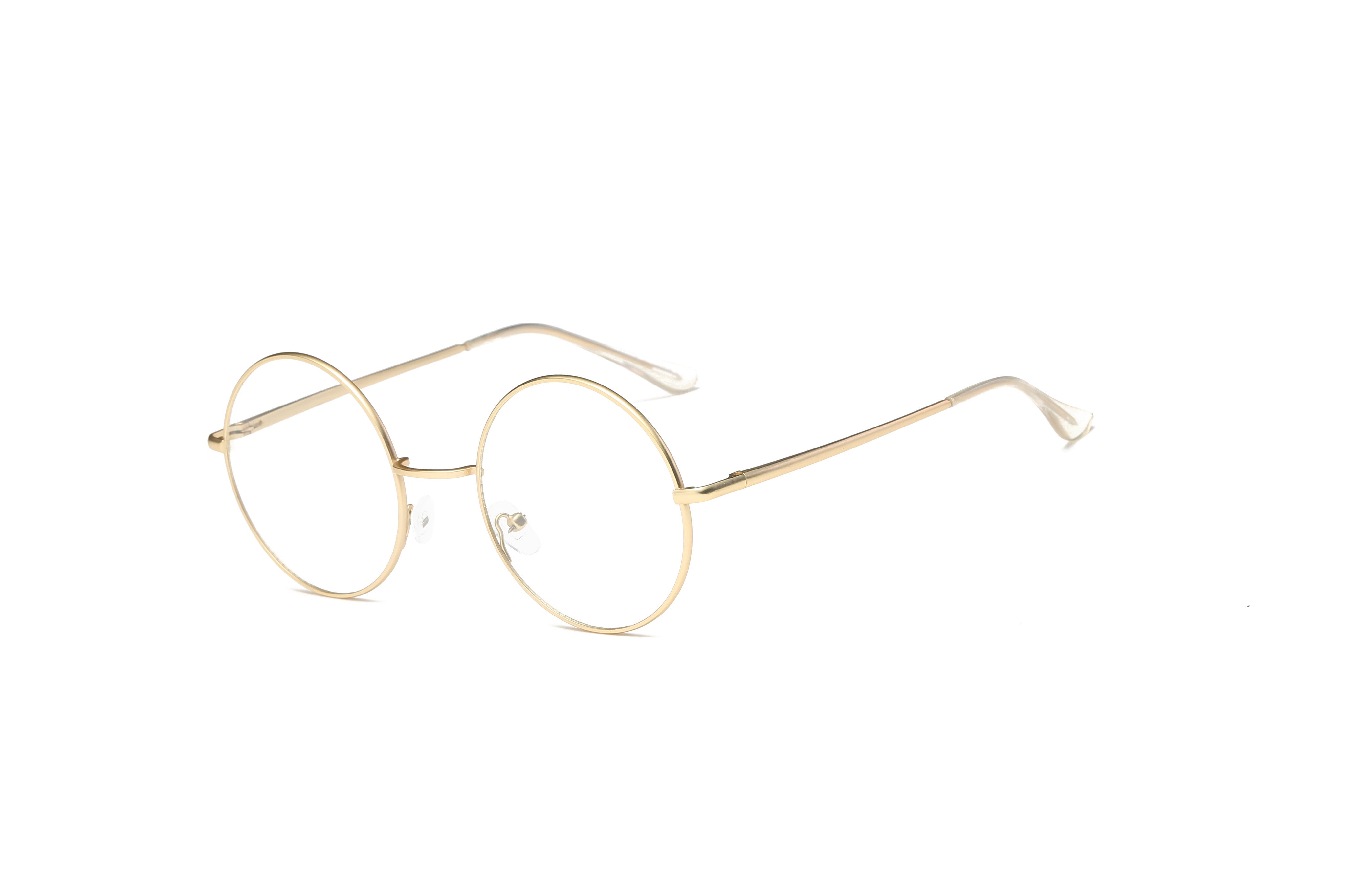 F1003 - Round Circle Clear Lens Fashion GLASSES Matte Gold