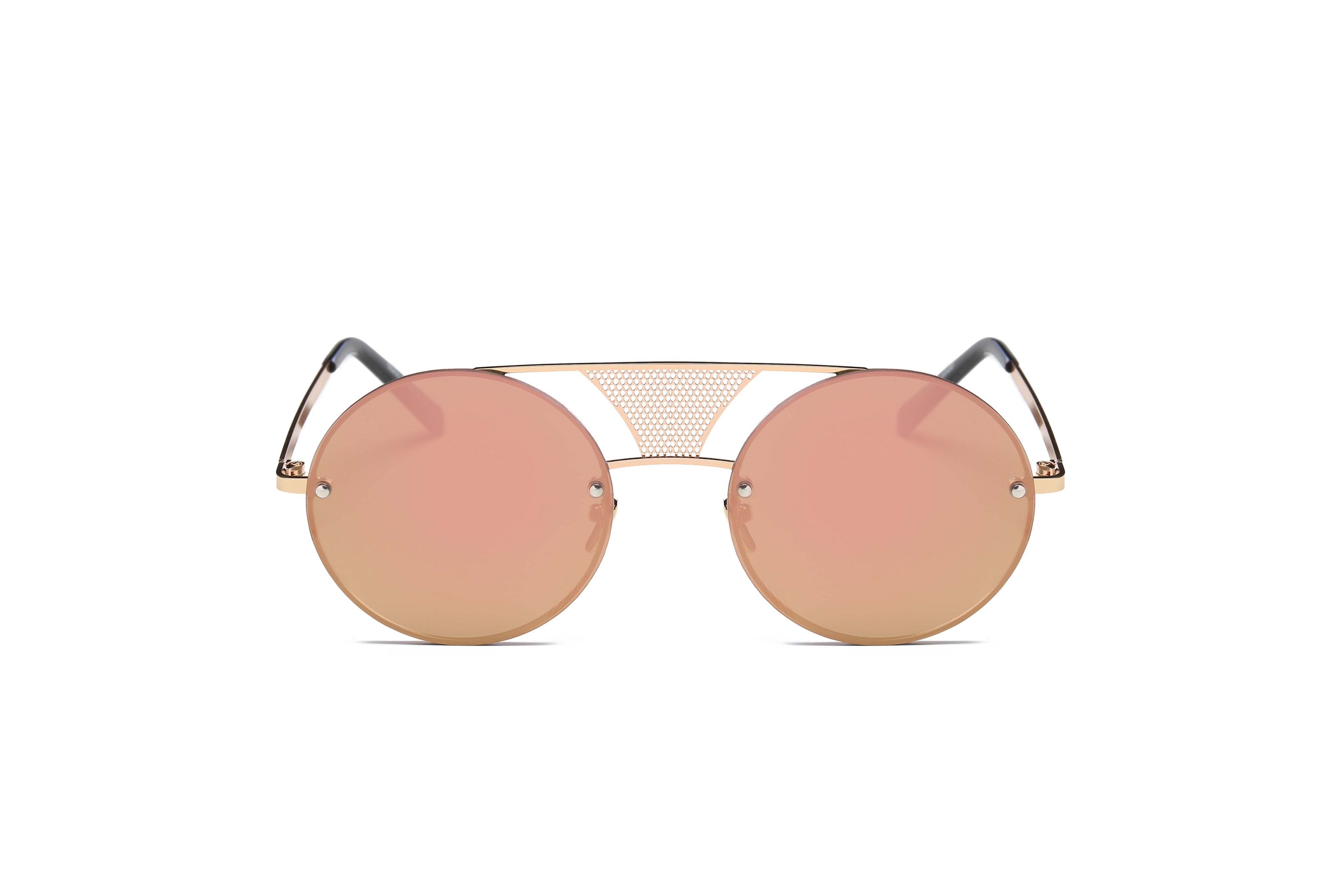 S2012 - Retro Round Brow-Bar Circle Fashion Wholesale Sunglasses Assorted/Mixed