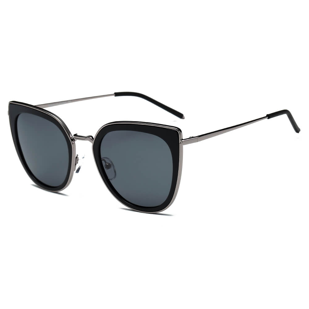 CA11 - Women Polarized Cat Eye SUNGLASSES Gray