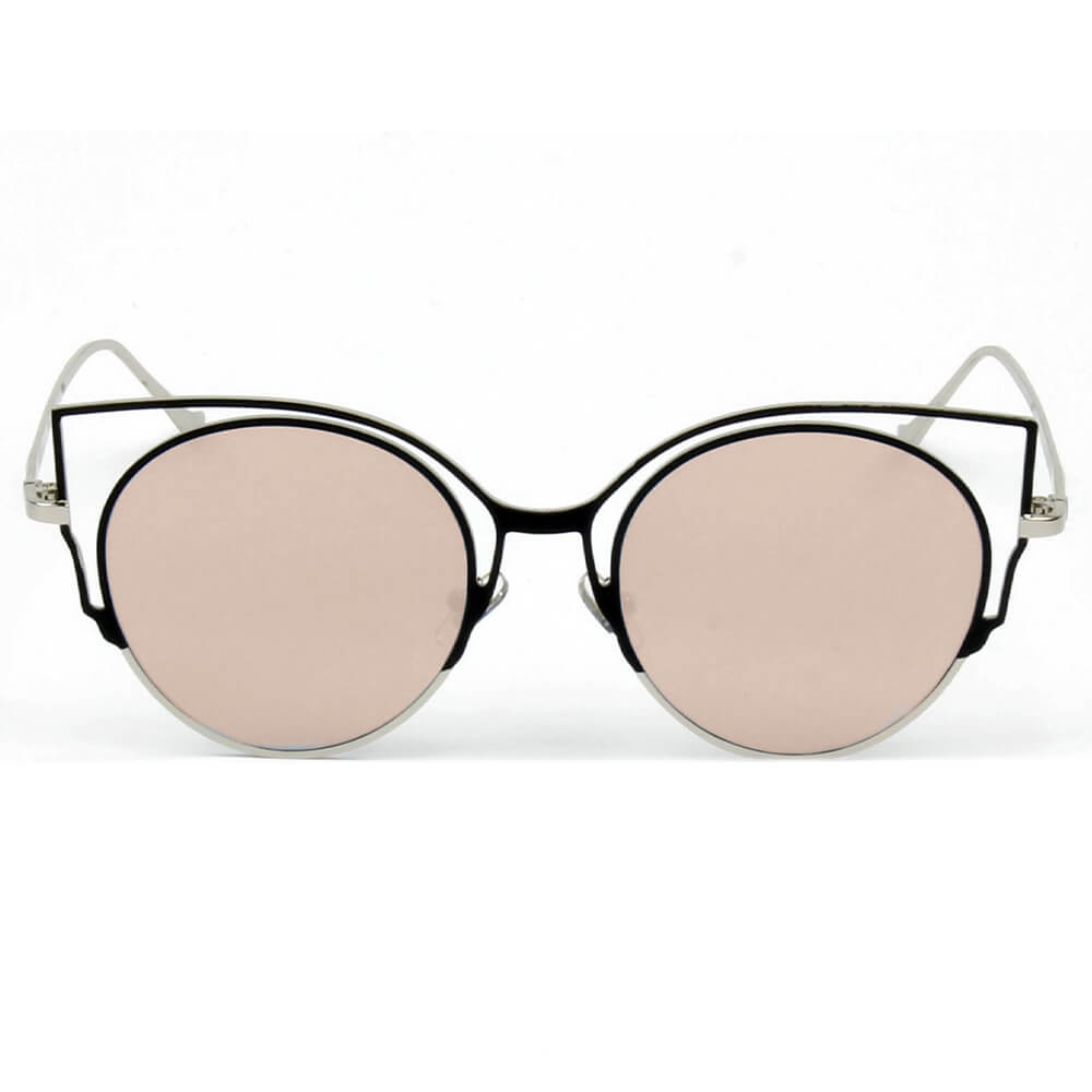snesevis bekendtskab alene A20 Women's Cut-Out Round Cat Eye Fashion Sunglasses - Iris Fashion