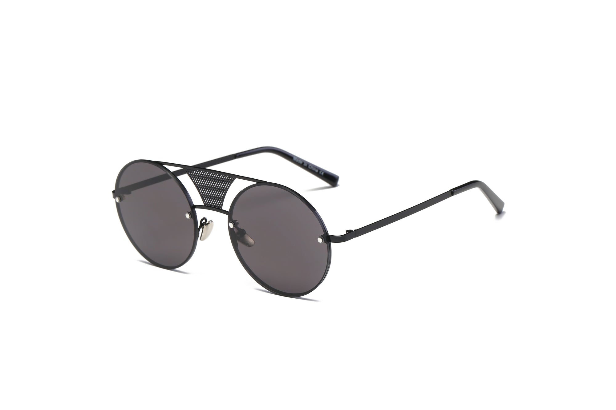 S2012 Modern Fashion Round Flat Divider Bridge Sunglasses Iris
