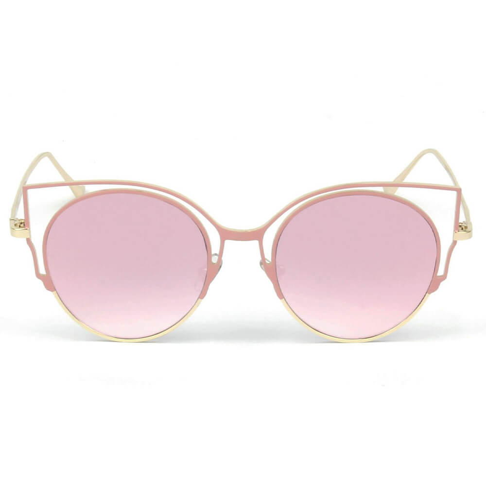 A20 Women's Cut-Out Round Cat Eye Fashion Sunglasses - Iris Fashion