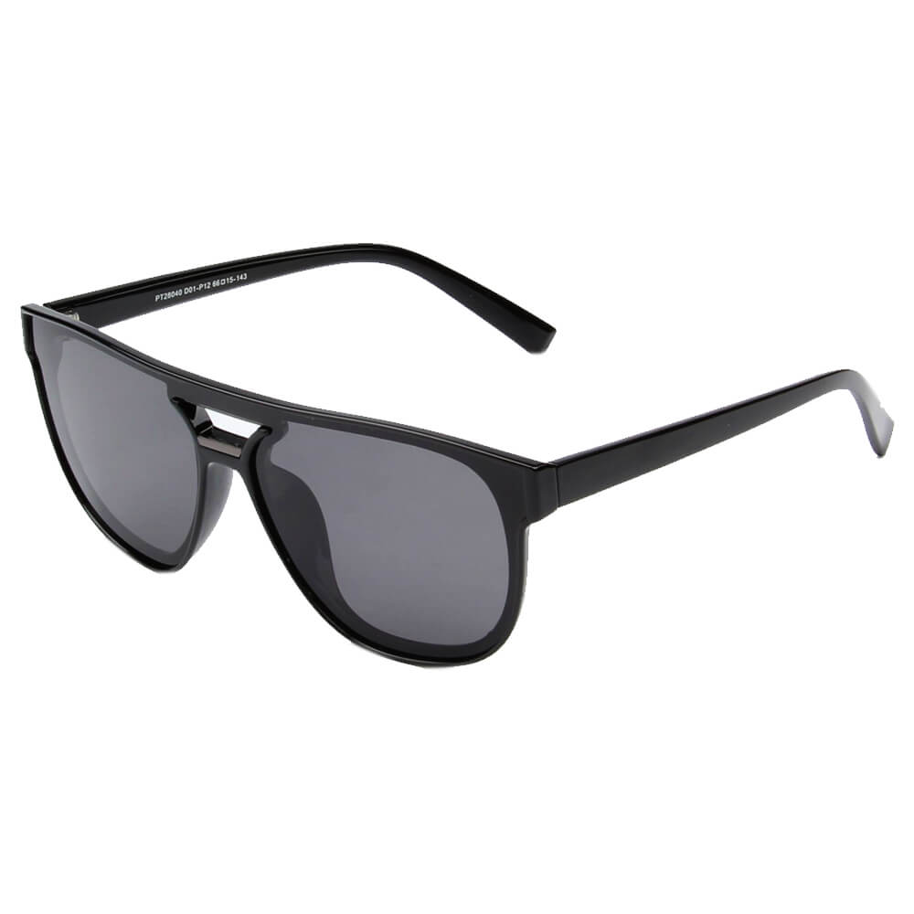 SHIVEDA-PT28040 - Classic Round Polarized Fashion SUNGLASSES Matte Black