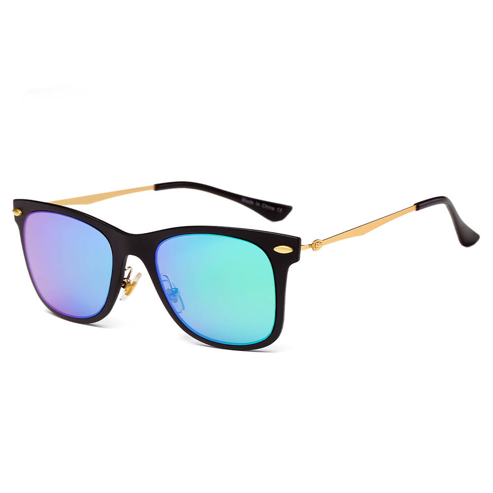 D31 - Classic Horn Rimmed Rectangle Fashion Sunglasses Green