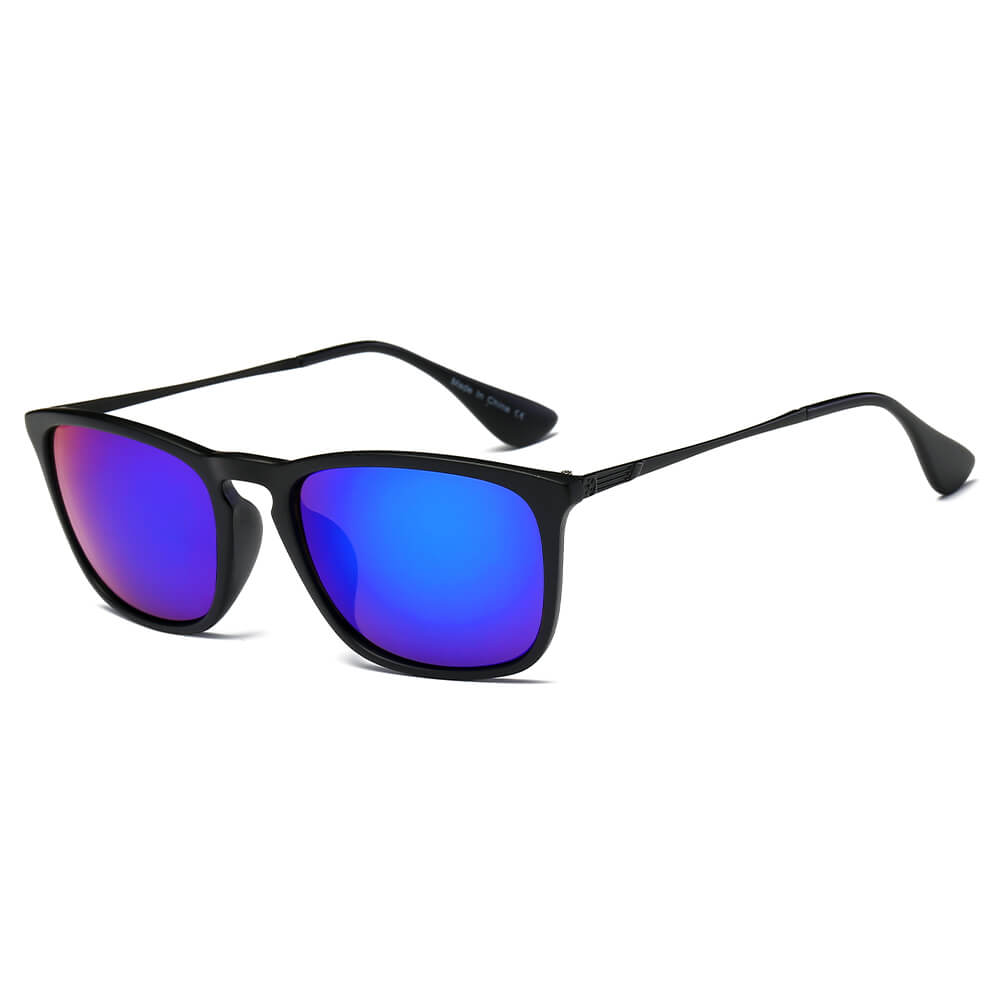 D33 - MEN's Vintage Retro Squared SUNGLASSES Blue