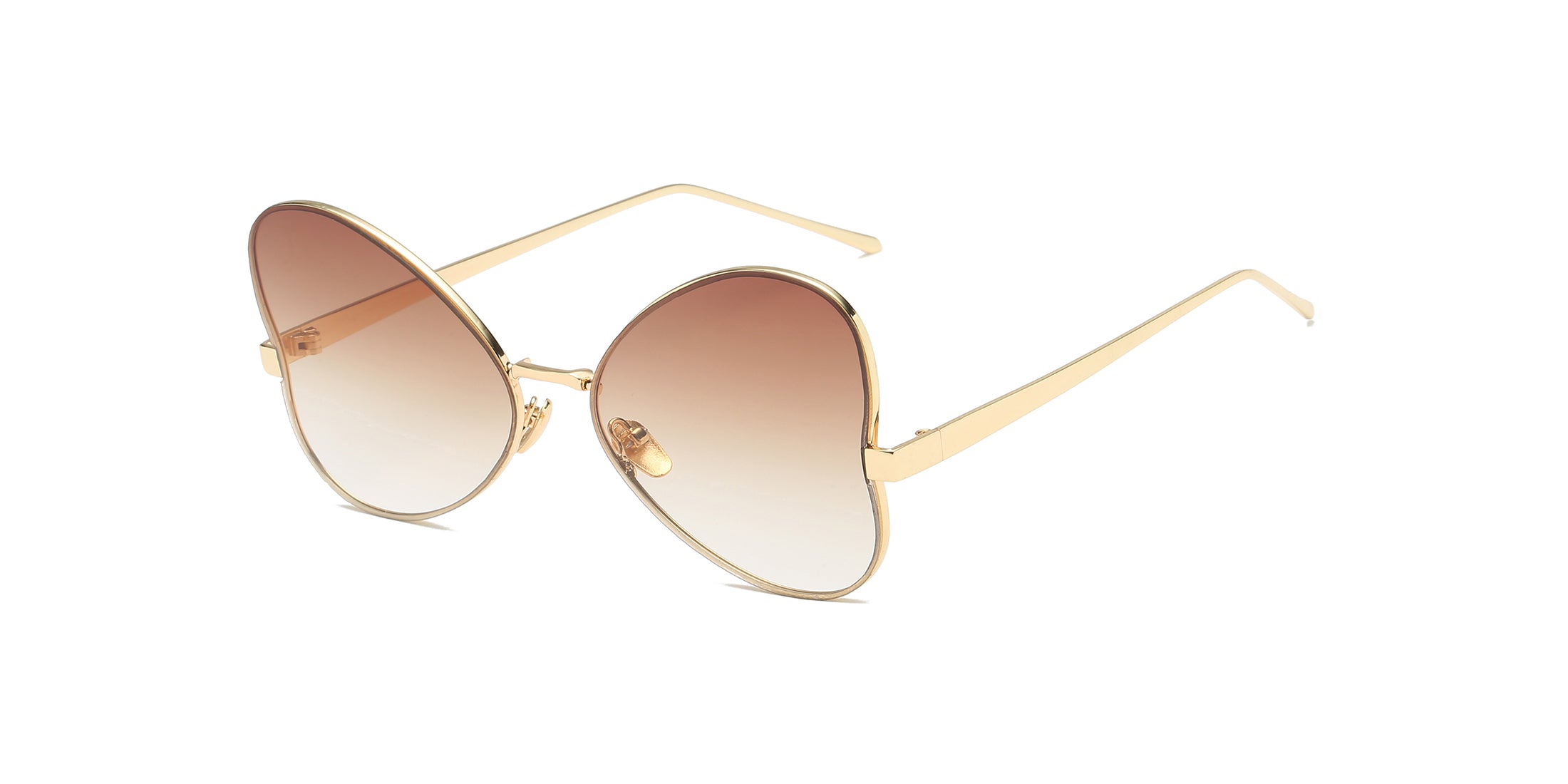 S2052 - Women Oversize Butterfly Sunglasses Brown
