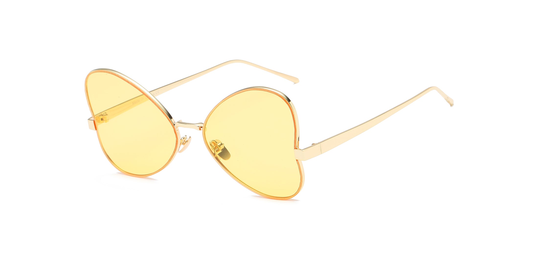 S2052 - Women Oversize Butterfly Sunglasses Yellow