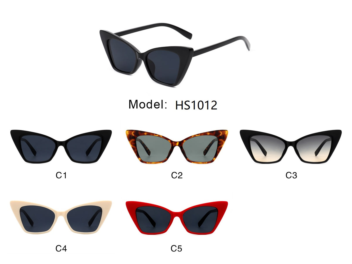 Hs1012 Retro Vintage High Pointed Cat Eye Fashion Sunglasses Iris Fashion Inc