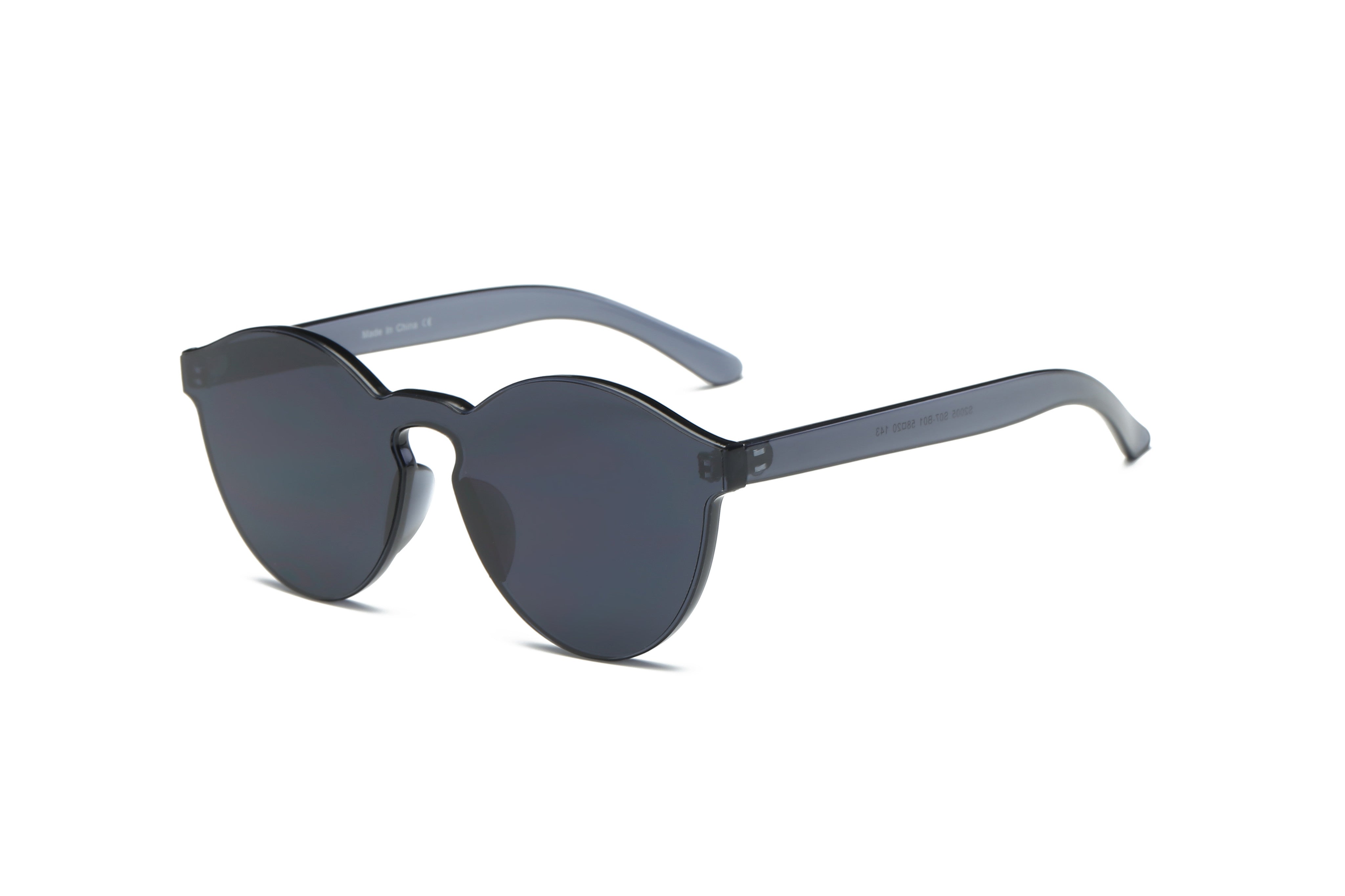 S2005 - Hipster Translucent Monochromatic SUNGLASSES Black