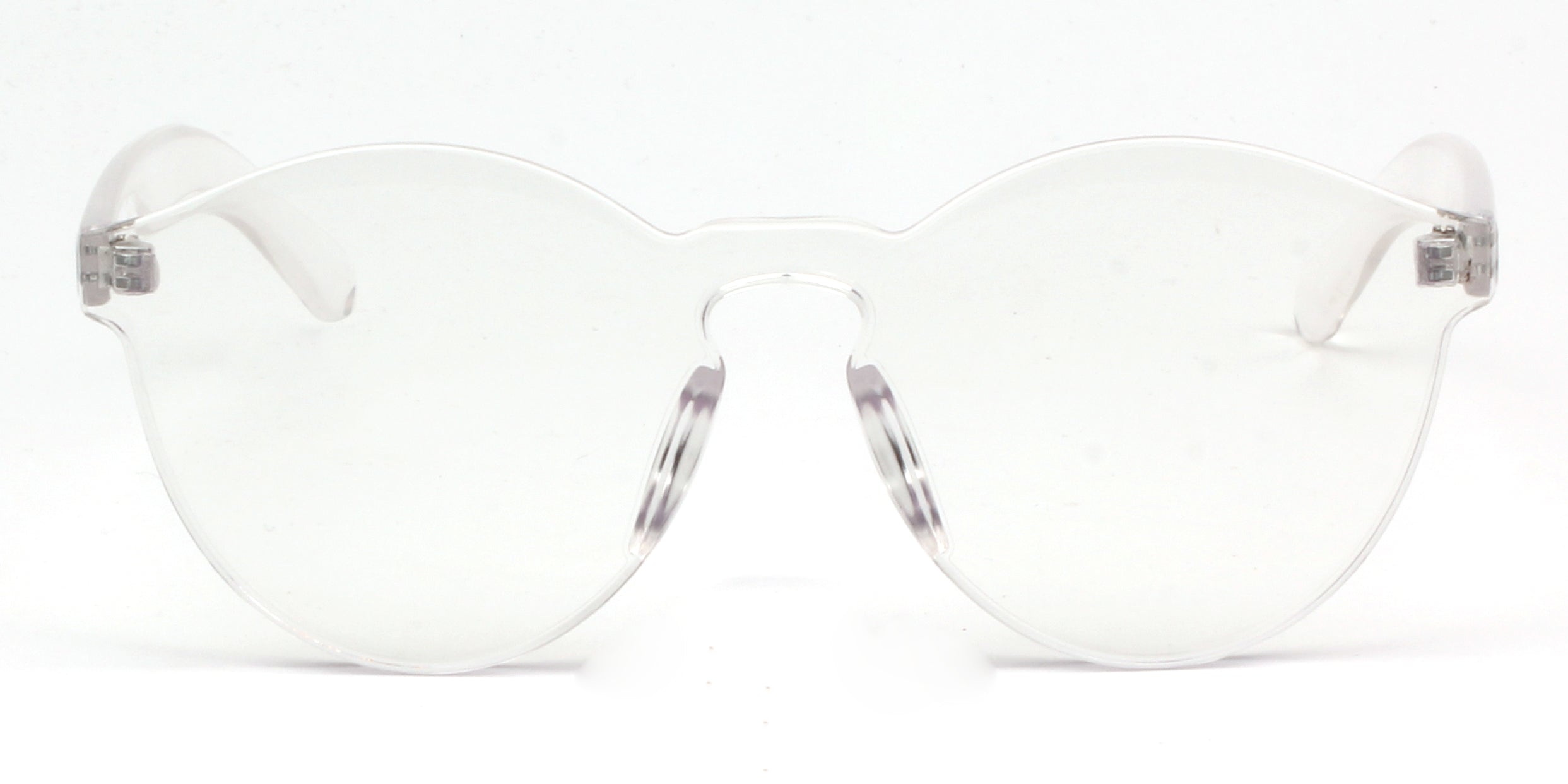 S2005 - Hipster Translucent Monochromatic SUNGLASSES Clear
