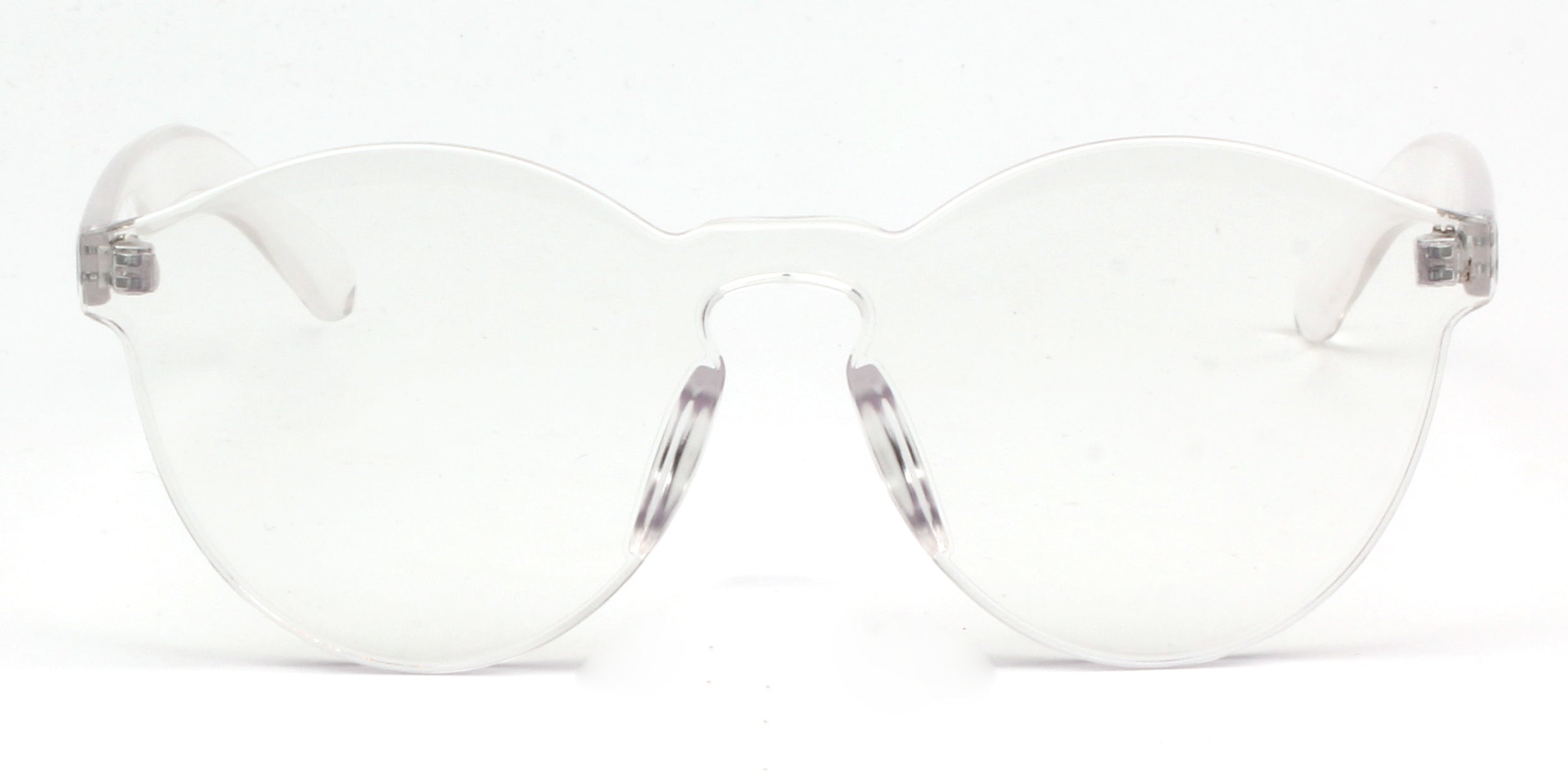 S2005 - Hipster Translucent Monochromatic Sunglasses Clear