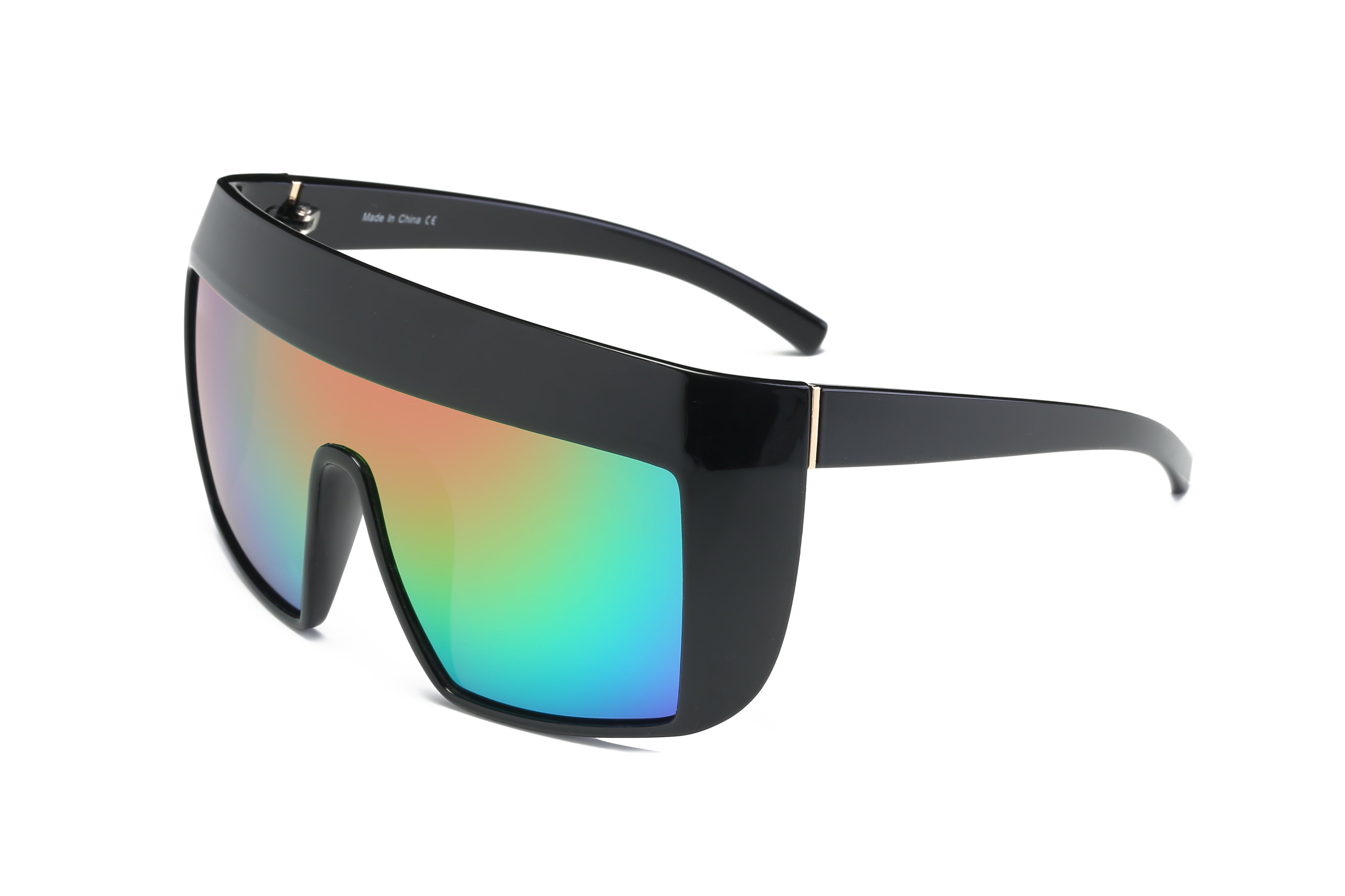 S2043 - Women Oversize Shield SUNGLASSES Rainbow