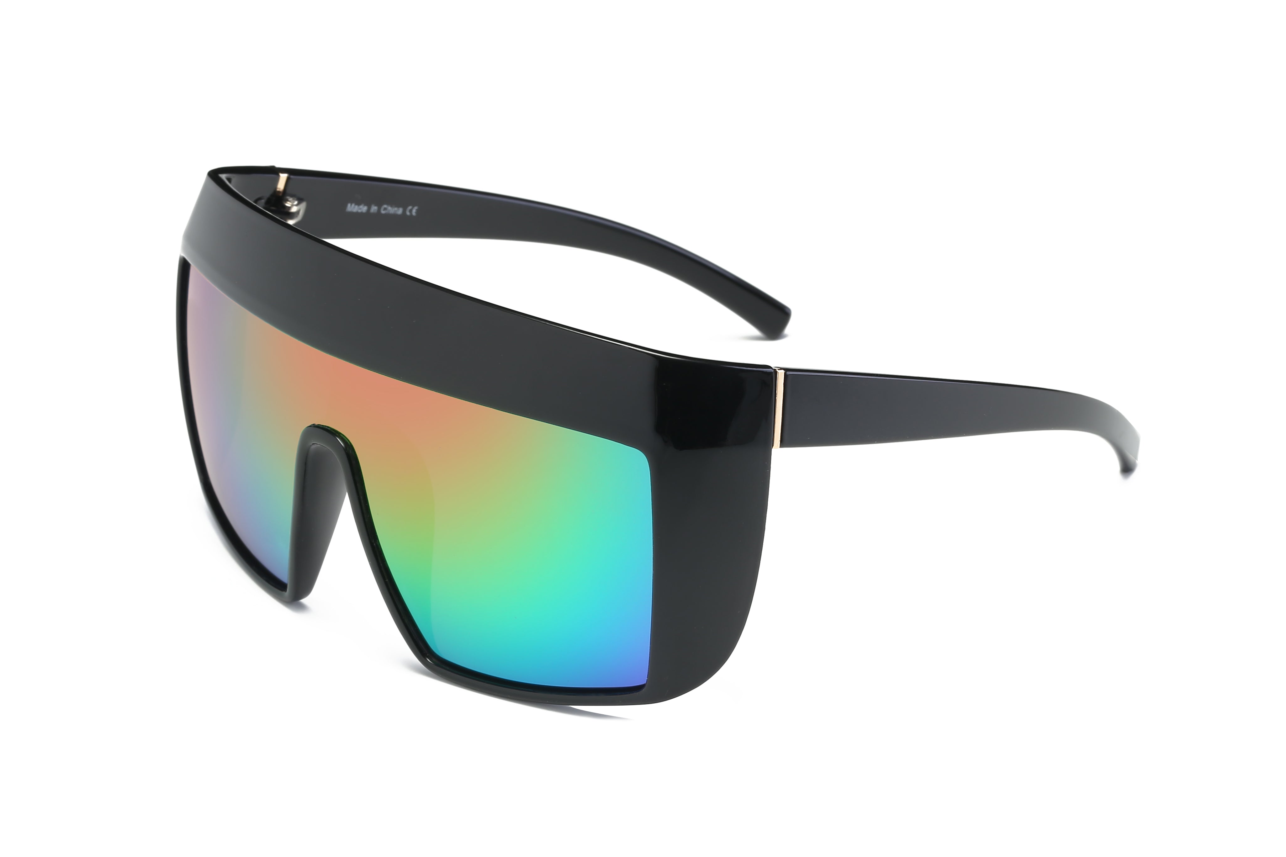 S2043 - Women Oversize Shield Sunglasses Rainbow