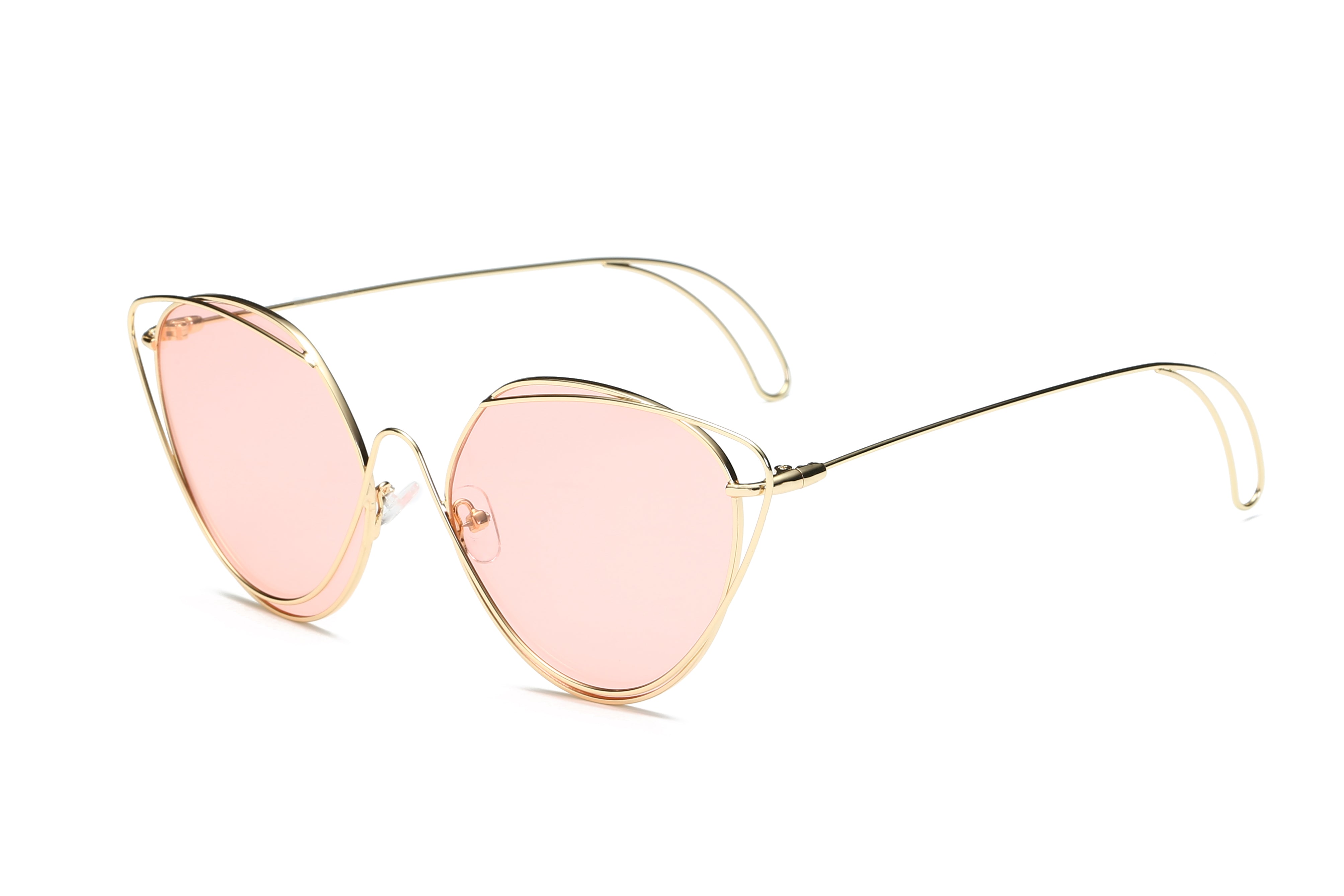 S2045 - Women Fashion Round Cat Eye SUNGLASSES Pink