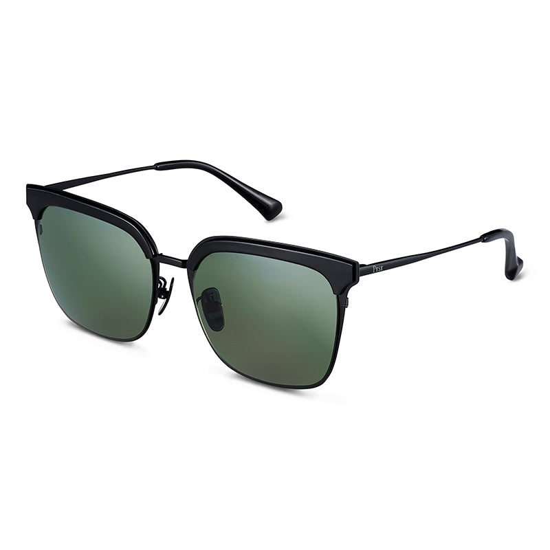 PRSR-J64184 - Classic Half Frame Square Fashion SUNGLASSES Black/Olive