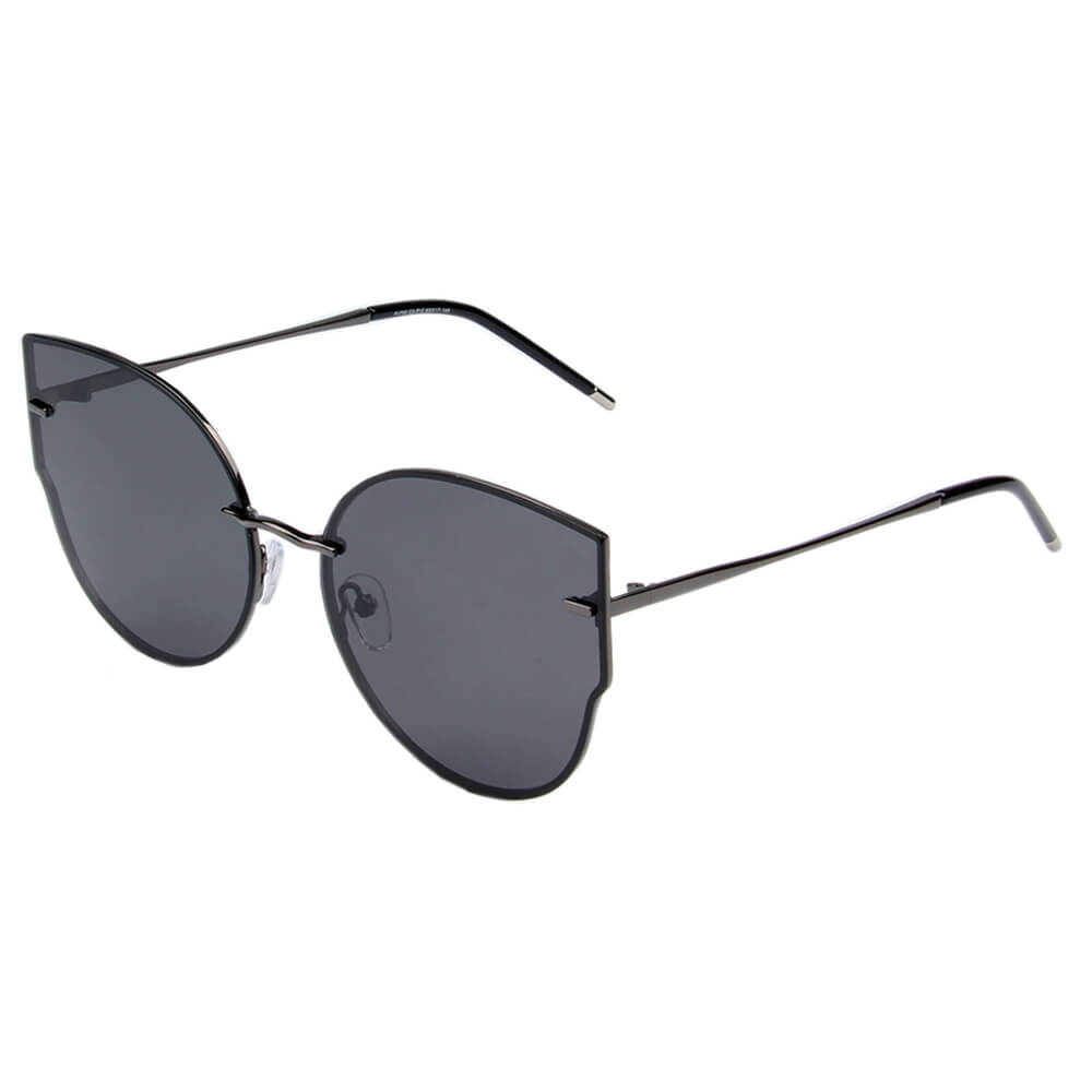 SHIVEDA-PJ703 - Women Polarized Round Cat Eye SUNGLASSES GunMETAL