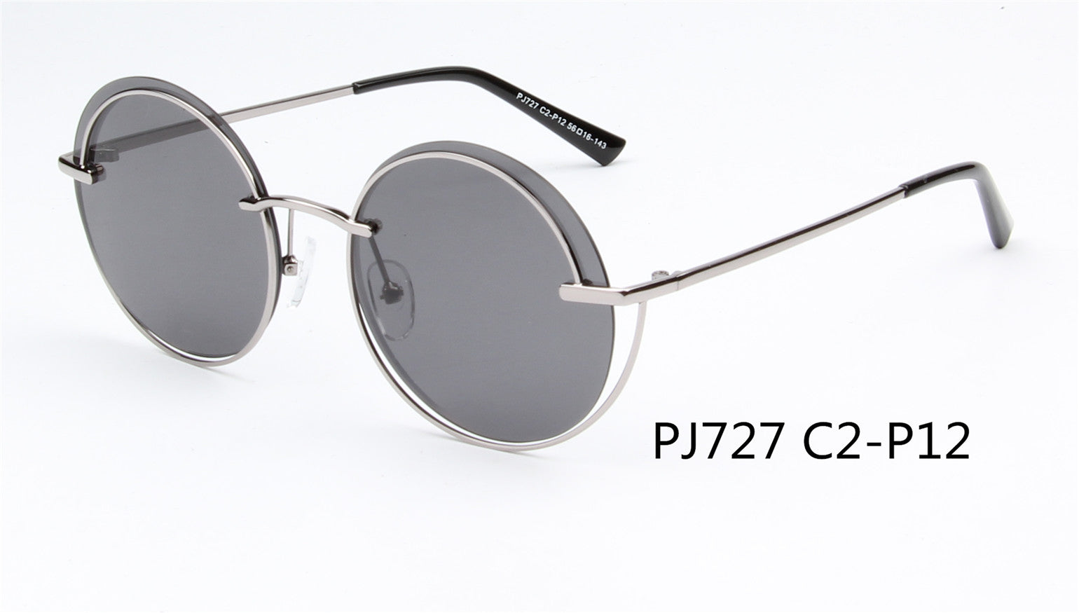 SHIV-PJ727 - Women Round Polarized Fashion SUNGLASSES Silver/Smoke