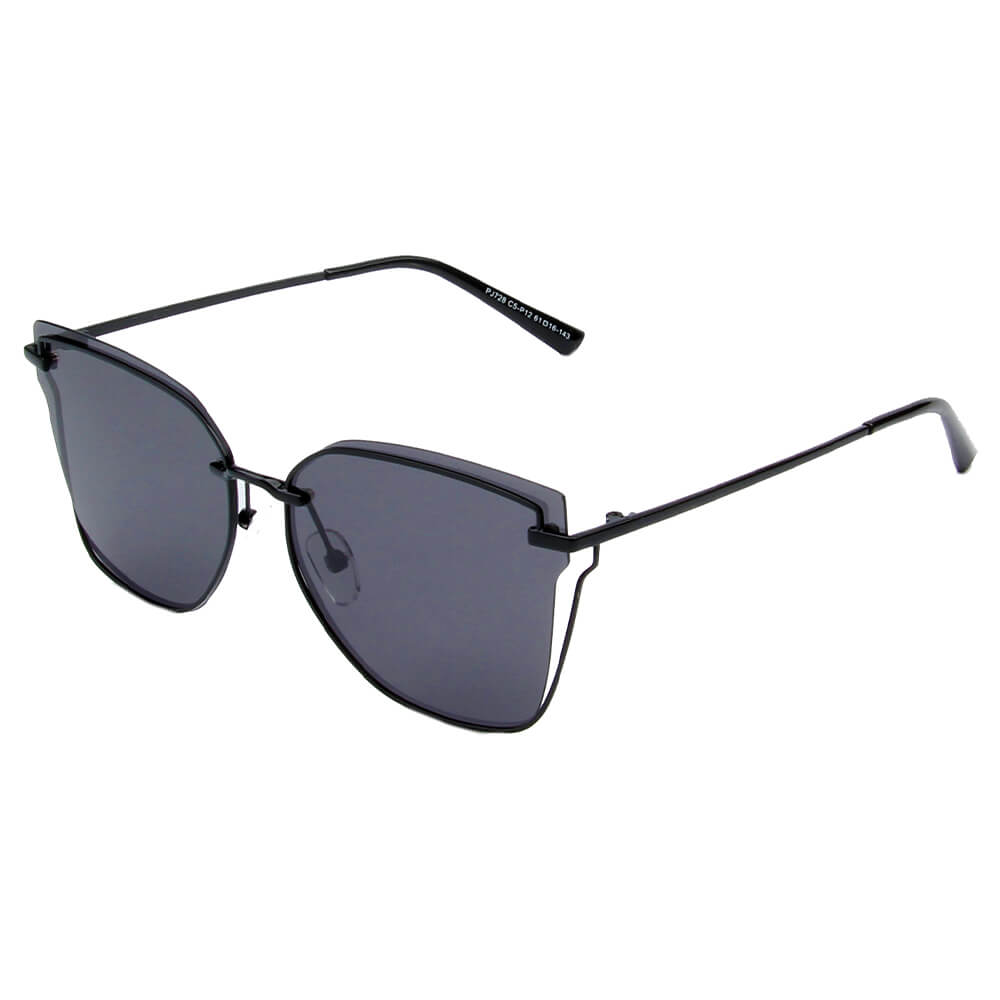 SHIVEDA-PJ728 - Classic Retro Square Tinted FASHION SUNGLASSES Black/Smoke