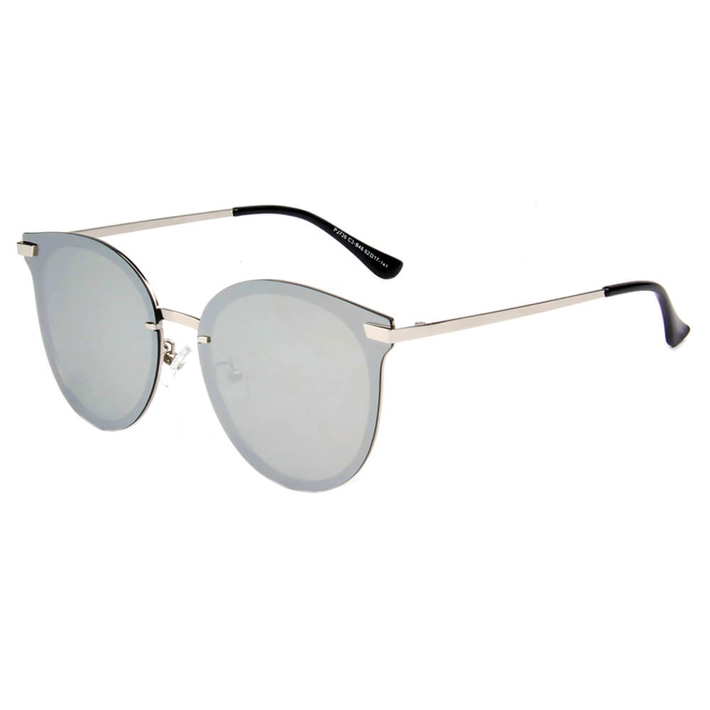 SHIVEDA-PJ736 - Classic Round Cat Eye Polarized FASHION SUNGLASSES Grey