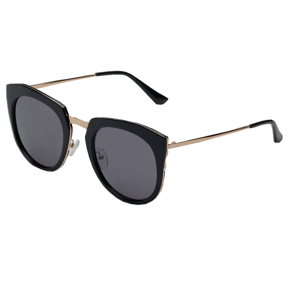 SHIVEDA-PT27023 - Women Round FASHION Cat Eye Polarized SUNGLASSES Black